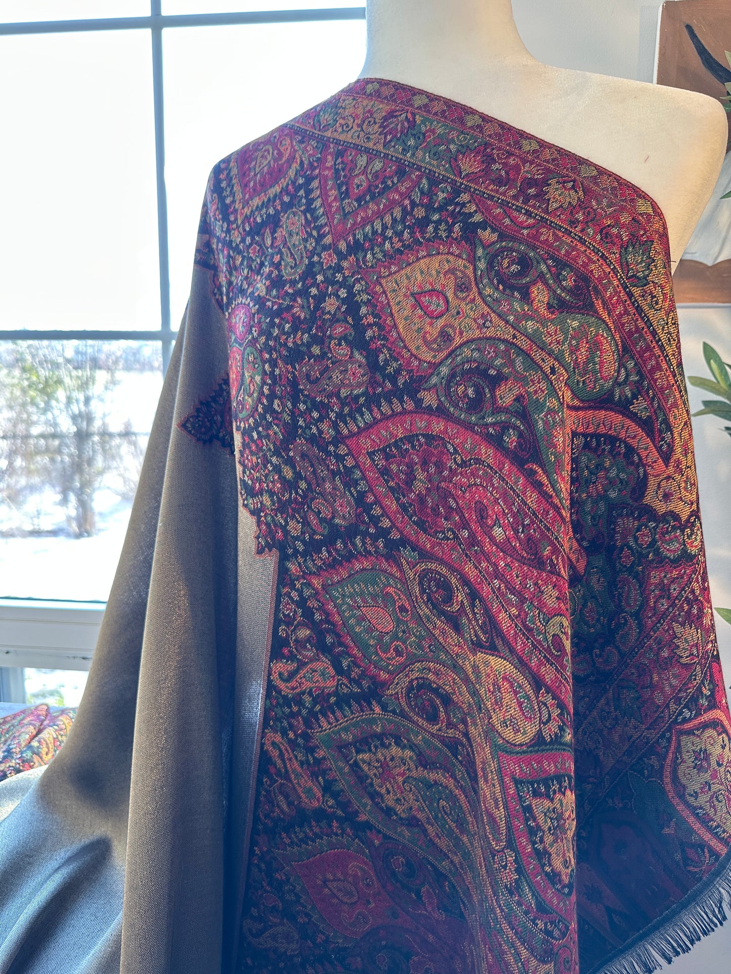 Ruby-Noor Kani – The Jewel-Toned Heritage Shawl