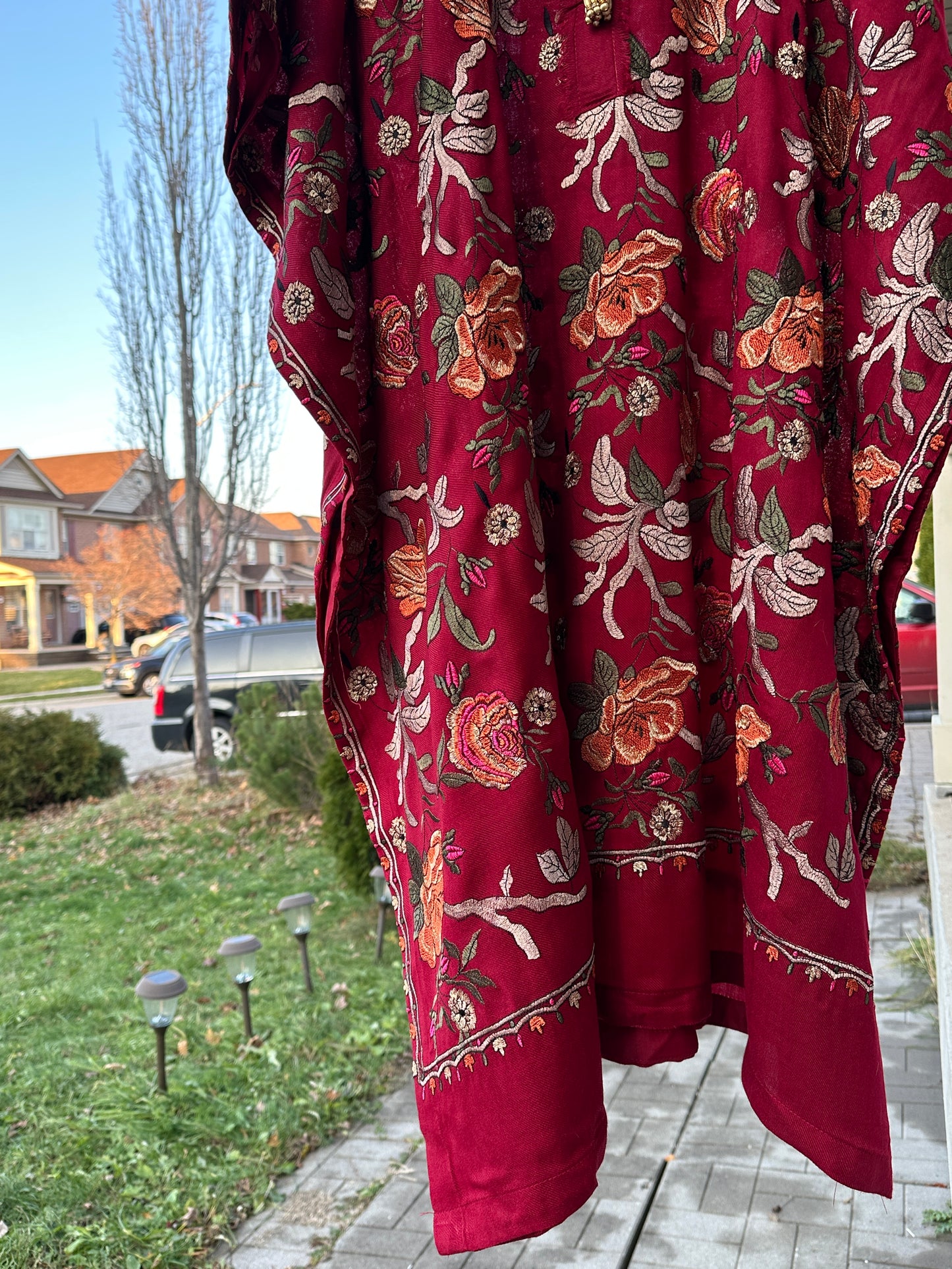 Gulab Jal – A Deep Maroon Kaftan