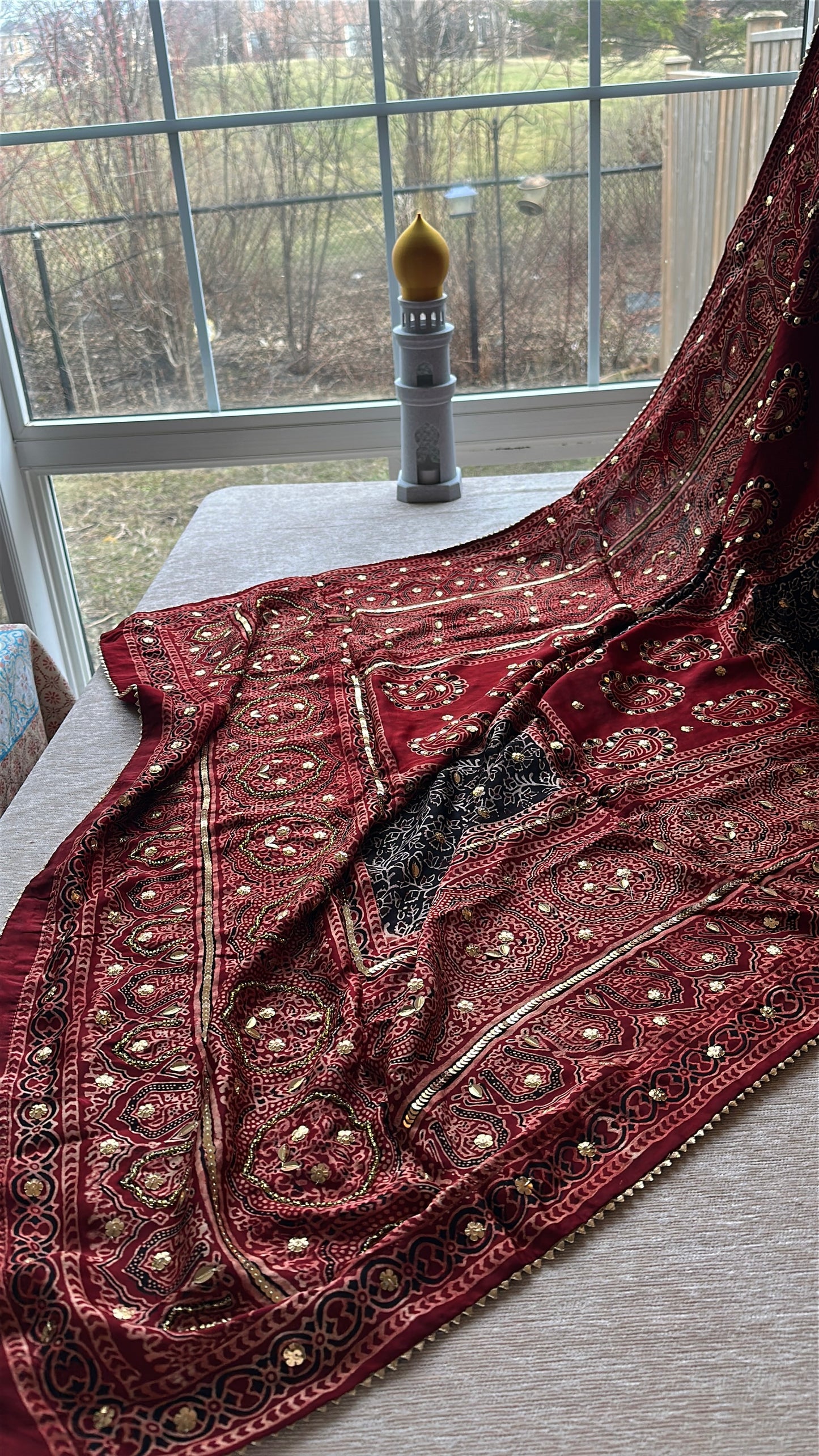 Ajrak Zarqash Noir Élan – Heritage Reimagined