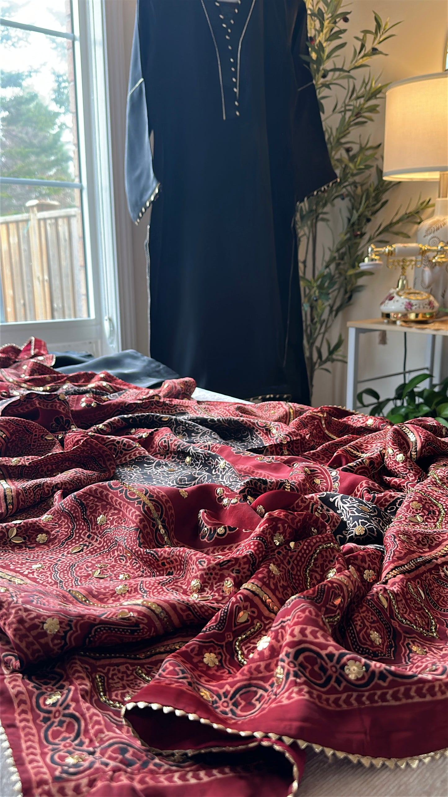 Ajrak Zarqash Noir Élan – Heritage Reimagined