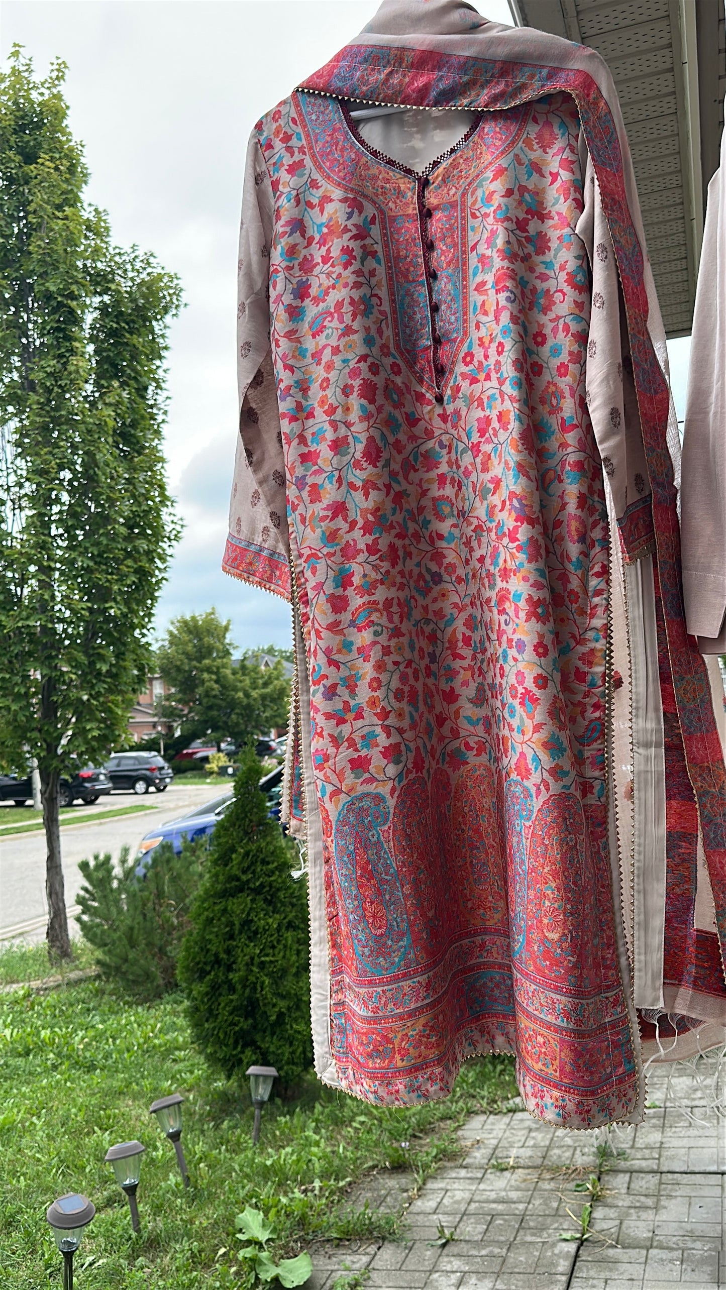 Naqsh-e-Kashmir — Kalamkari Heritage Pashmina Three-Piece Set