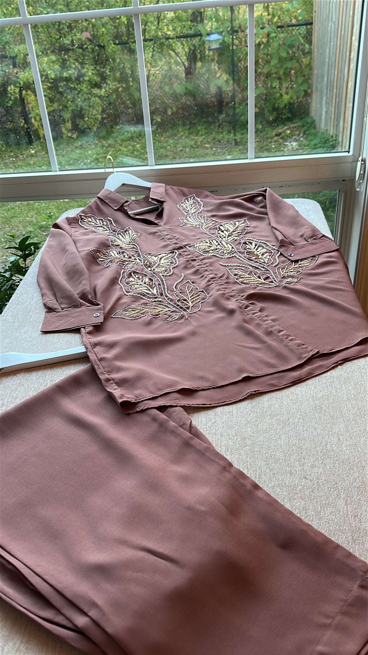 Cinnamon Darchini — Hand-Embroidered Georgette Co-ord Set