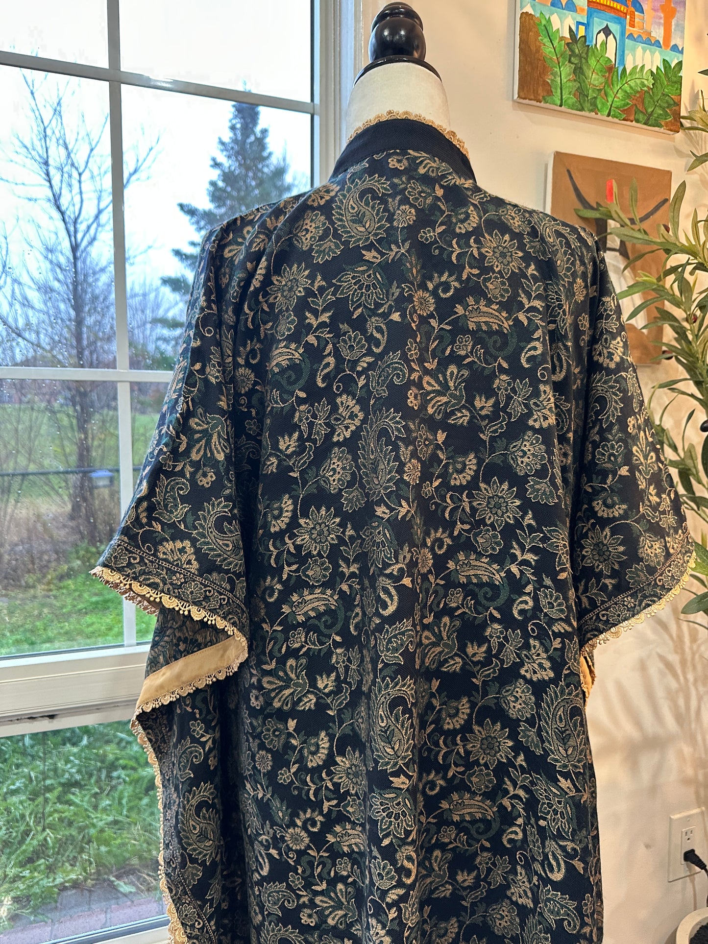 Zarqa-e-Shehkaar – Golden Florals on Midnight