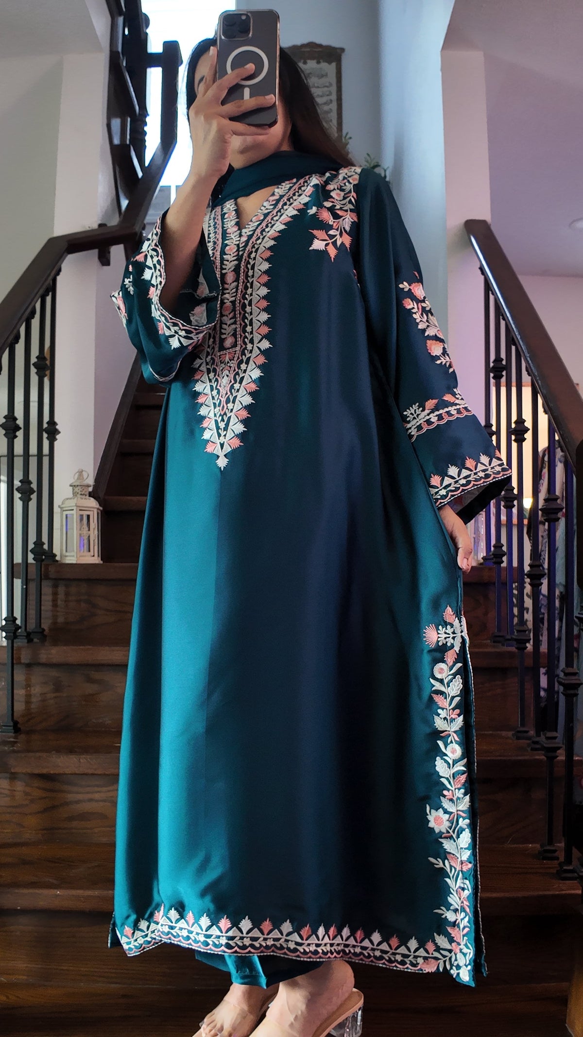 Meher Neel Silk kaftaan set