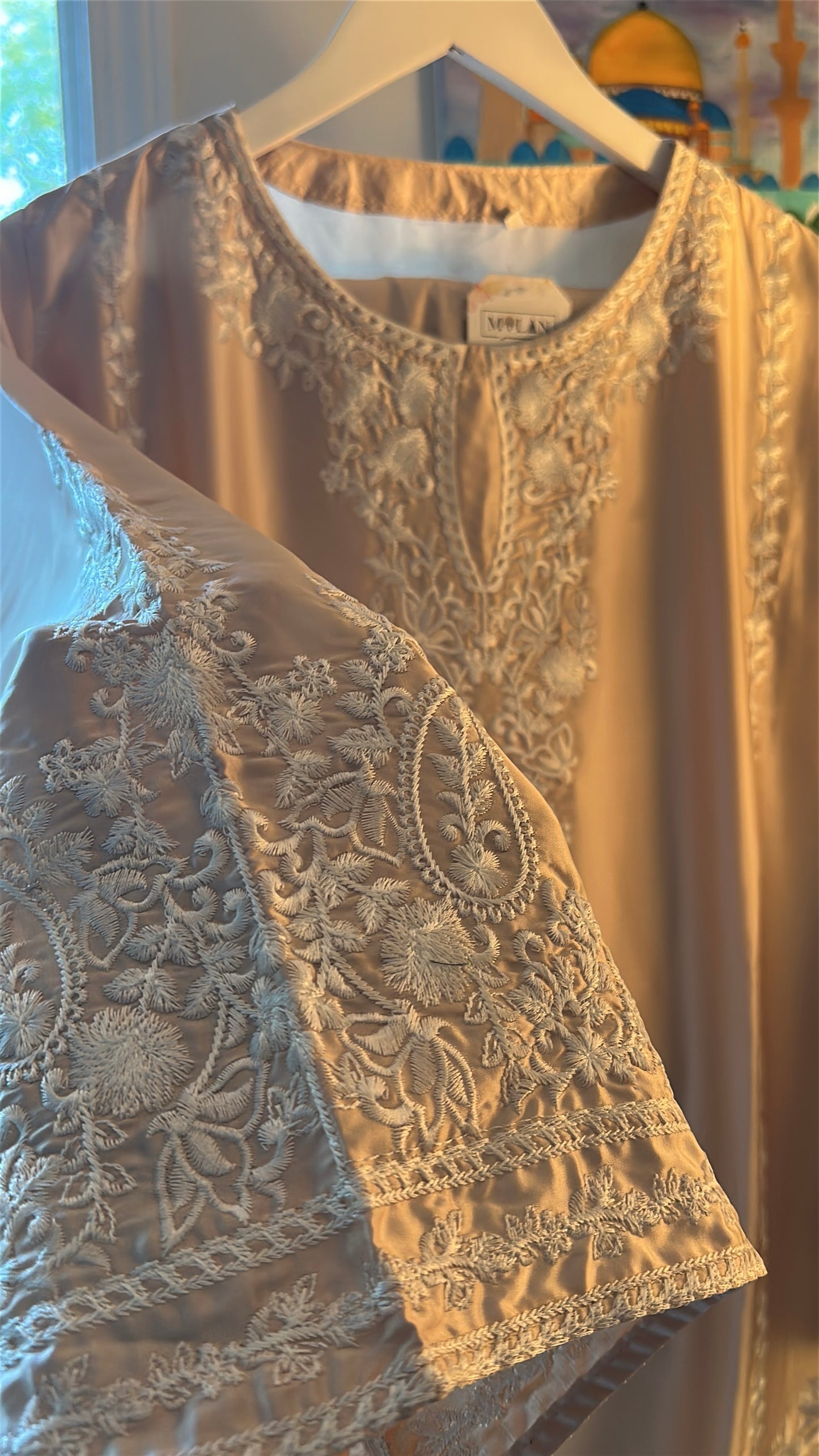 Mink Ivory Élan — Embroidered Silk 2-Piece Set