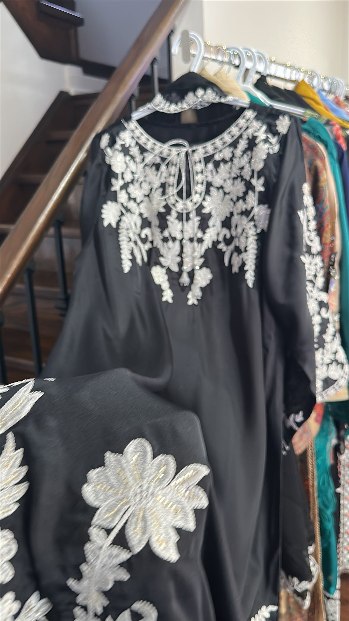 Raat ki Rani / Black Silk — 3-Piece Set