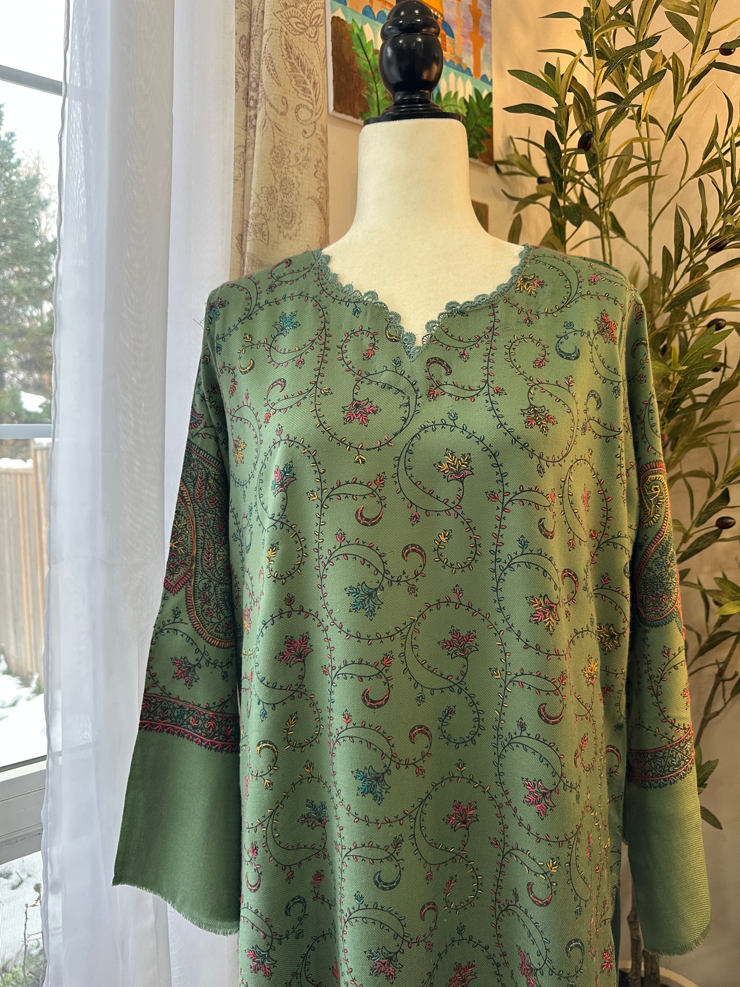 Sabr-e-Sabz – Kalamkari Shawl Shirt