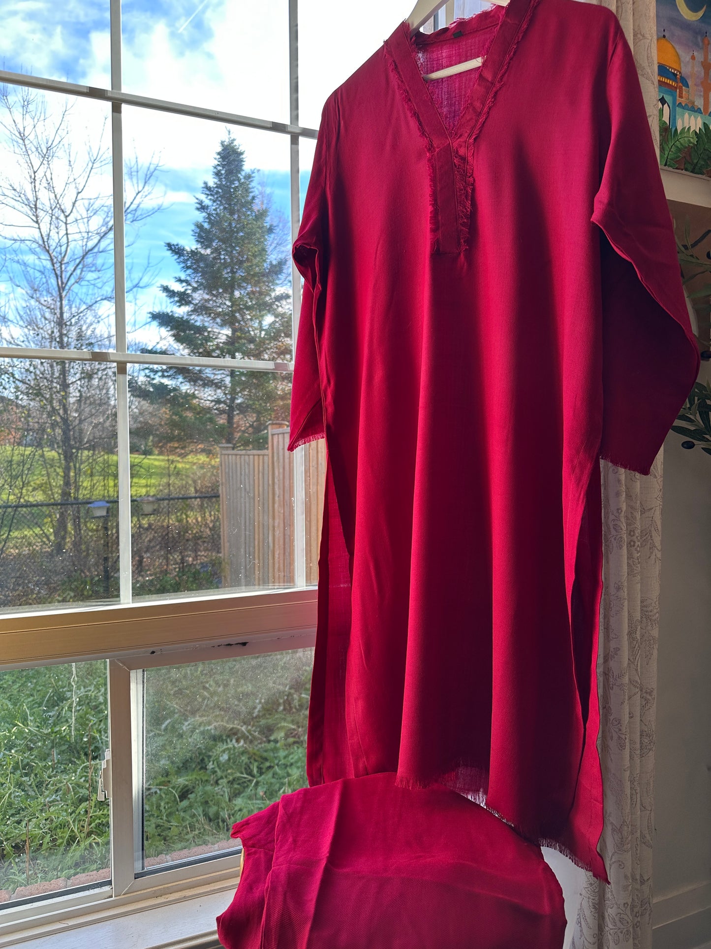 Crimson Ember – Pashmina Cord Set (Red)