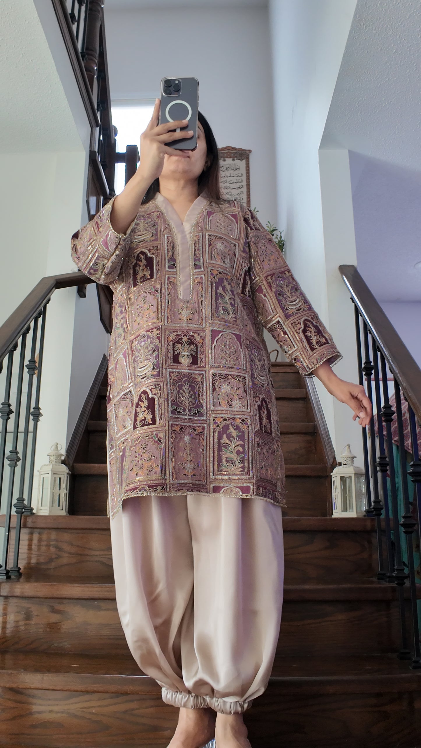 Naqsh Heritage – Embroidered Shirt & Silk Balloon Pants