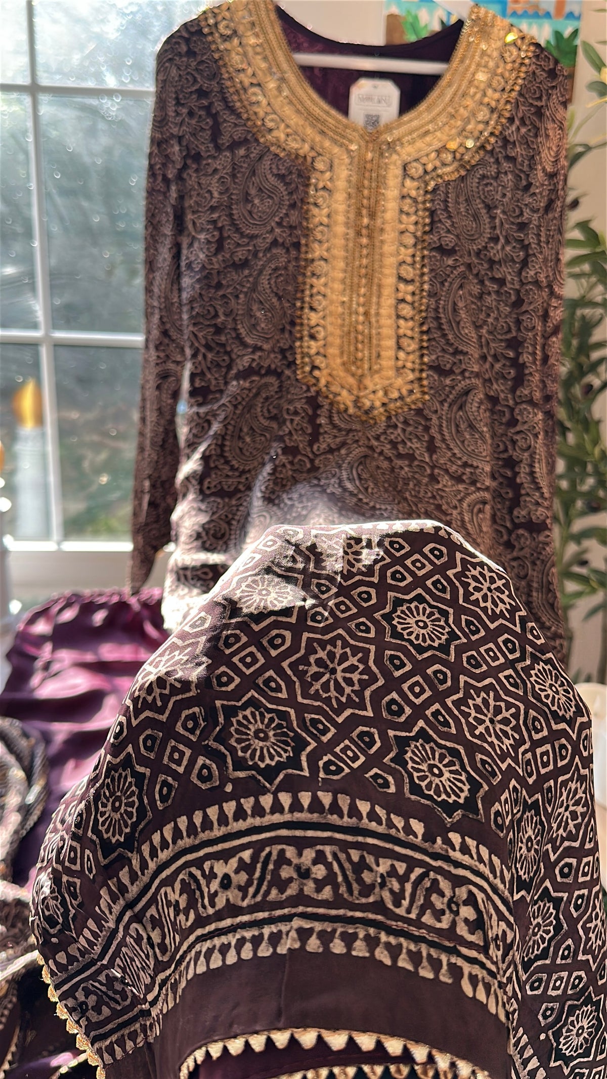 Mulberry Neel Zareen - Organic Ajrak
