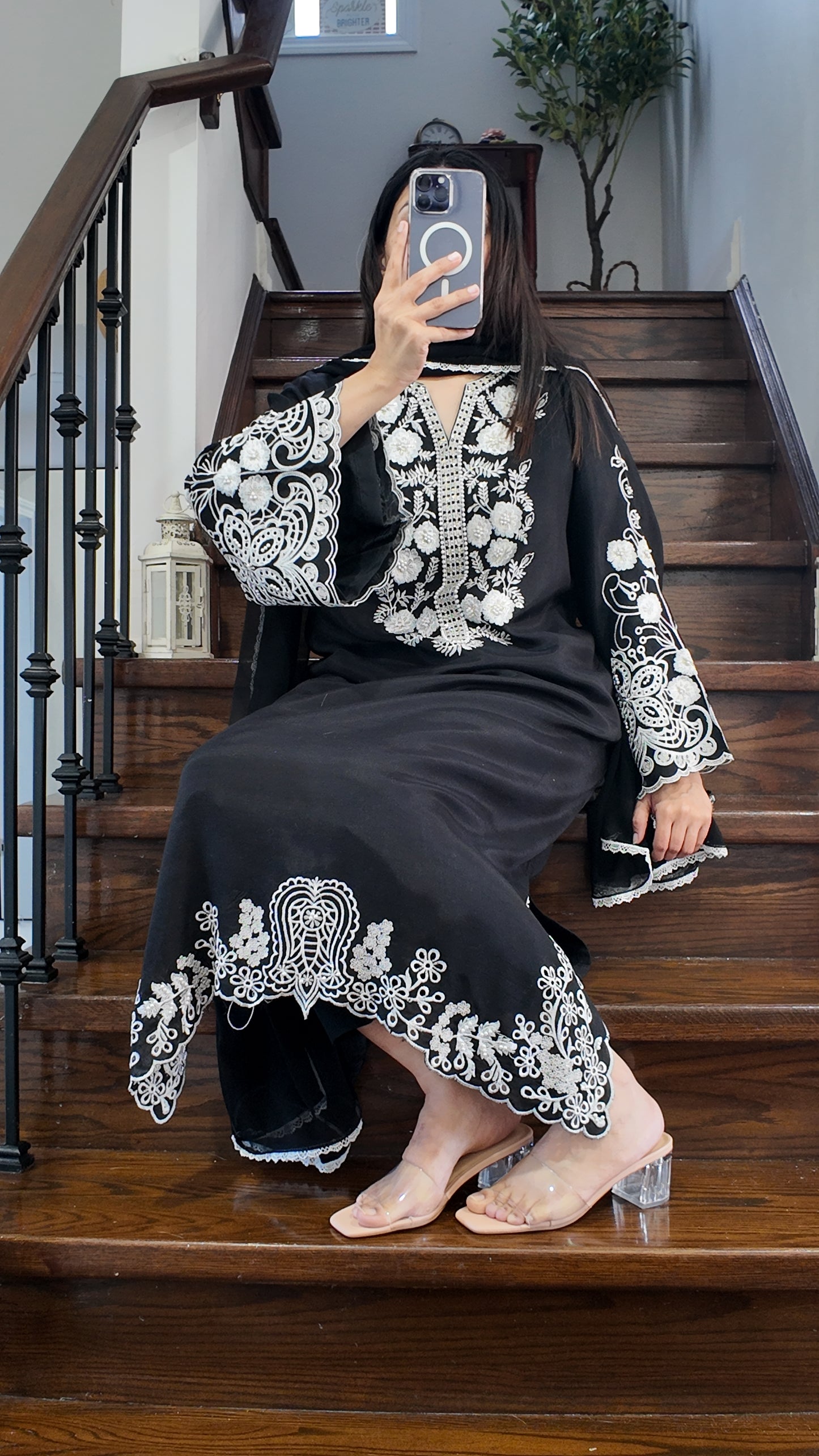Noir Melody – 3-Piece Kaftan Set