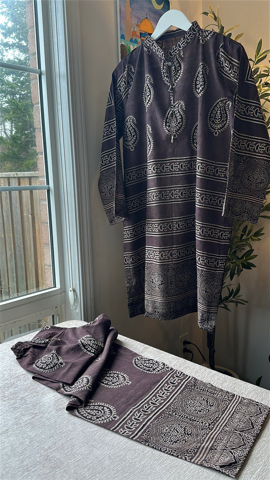 Espresso Drift Co-ord – Ajrak Heritage