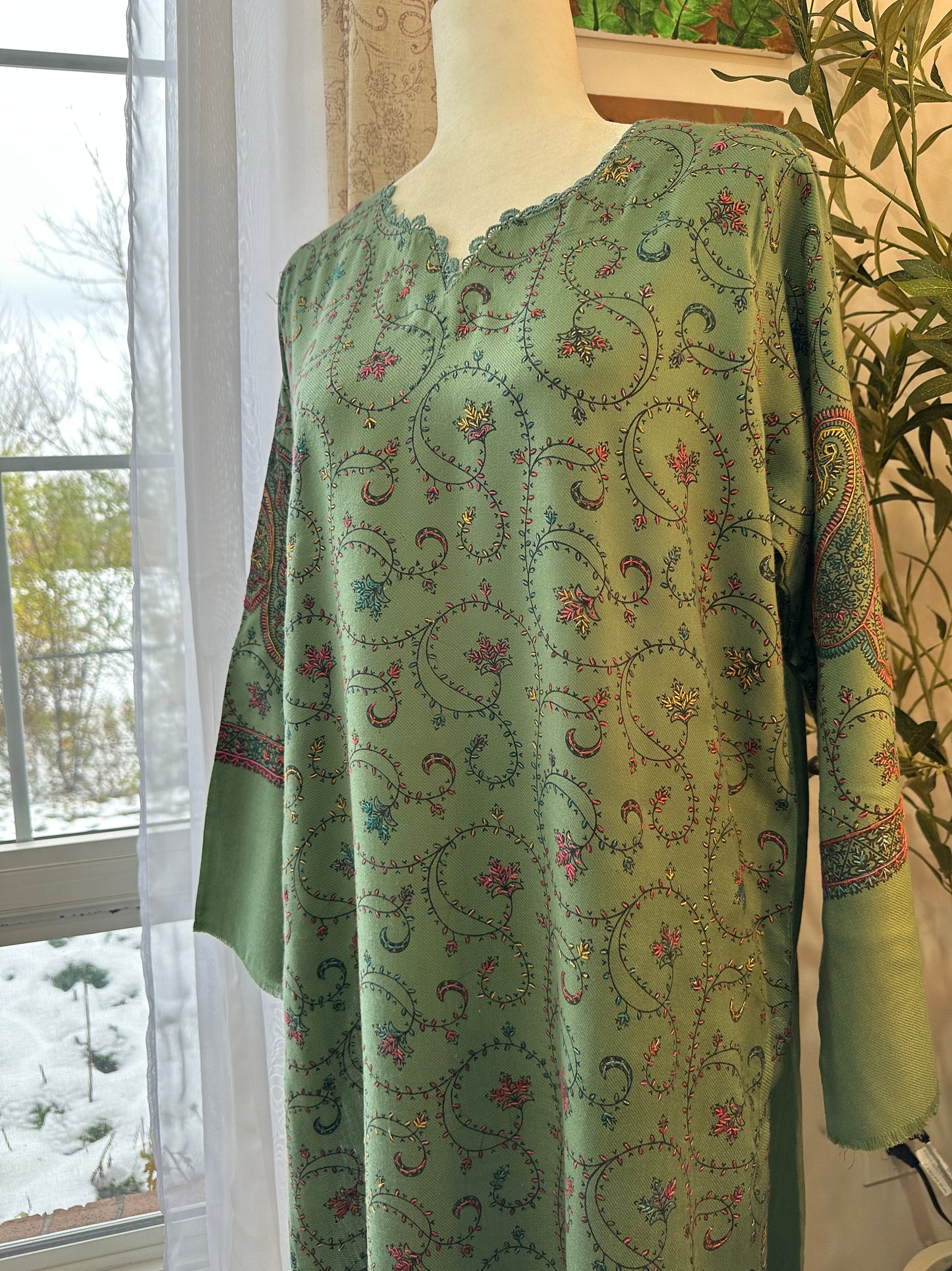 Sabr-e-Sabz – Kalamkari Shawl Shirt
