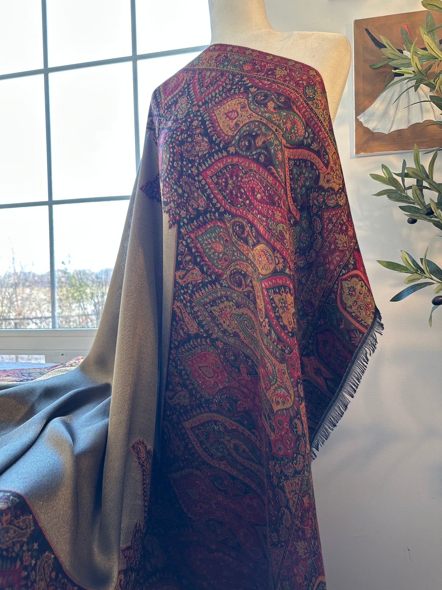 Ruby-Noor Kani – The Jewel-Toned Heritage Shawl