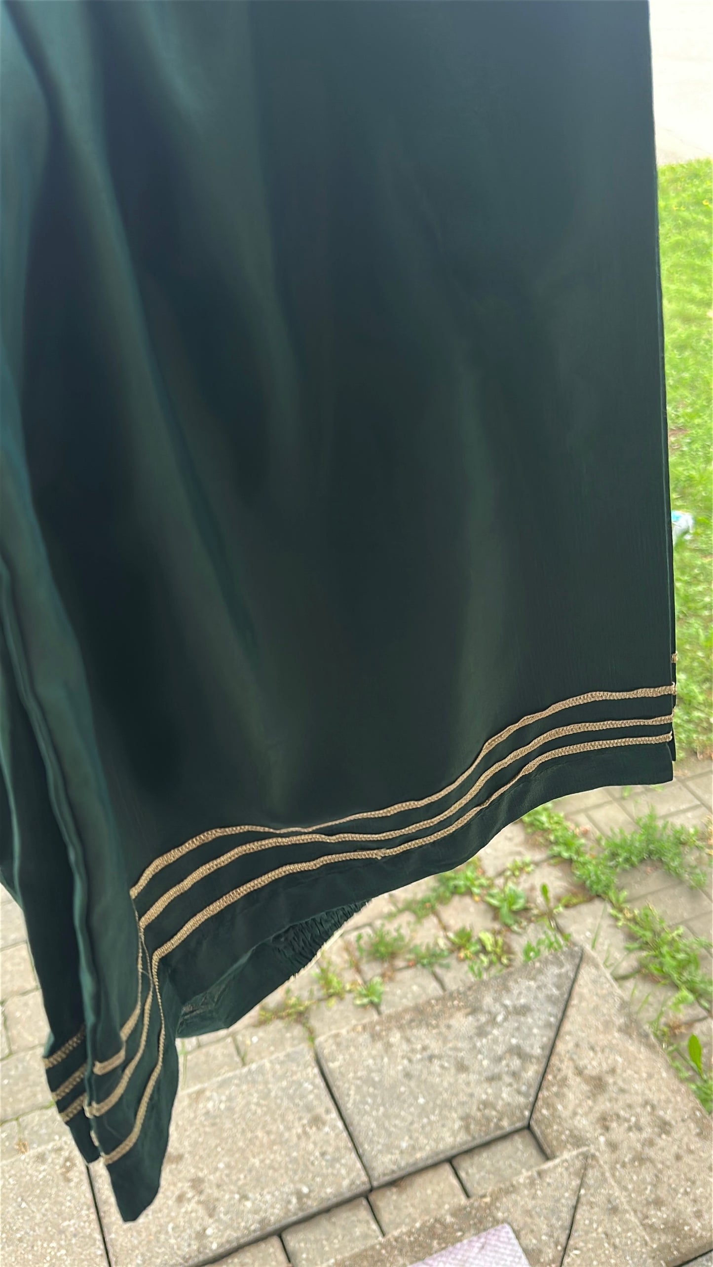 Midnight Emerald Élan — Luxury Embellished Chiffon 3-Piece Set
