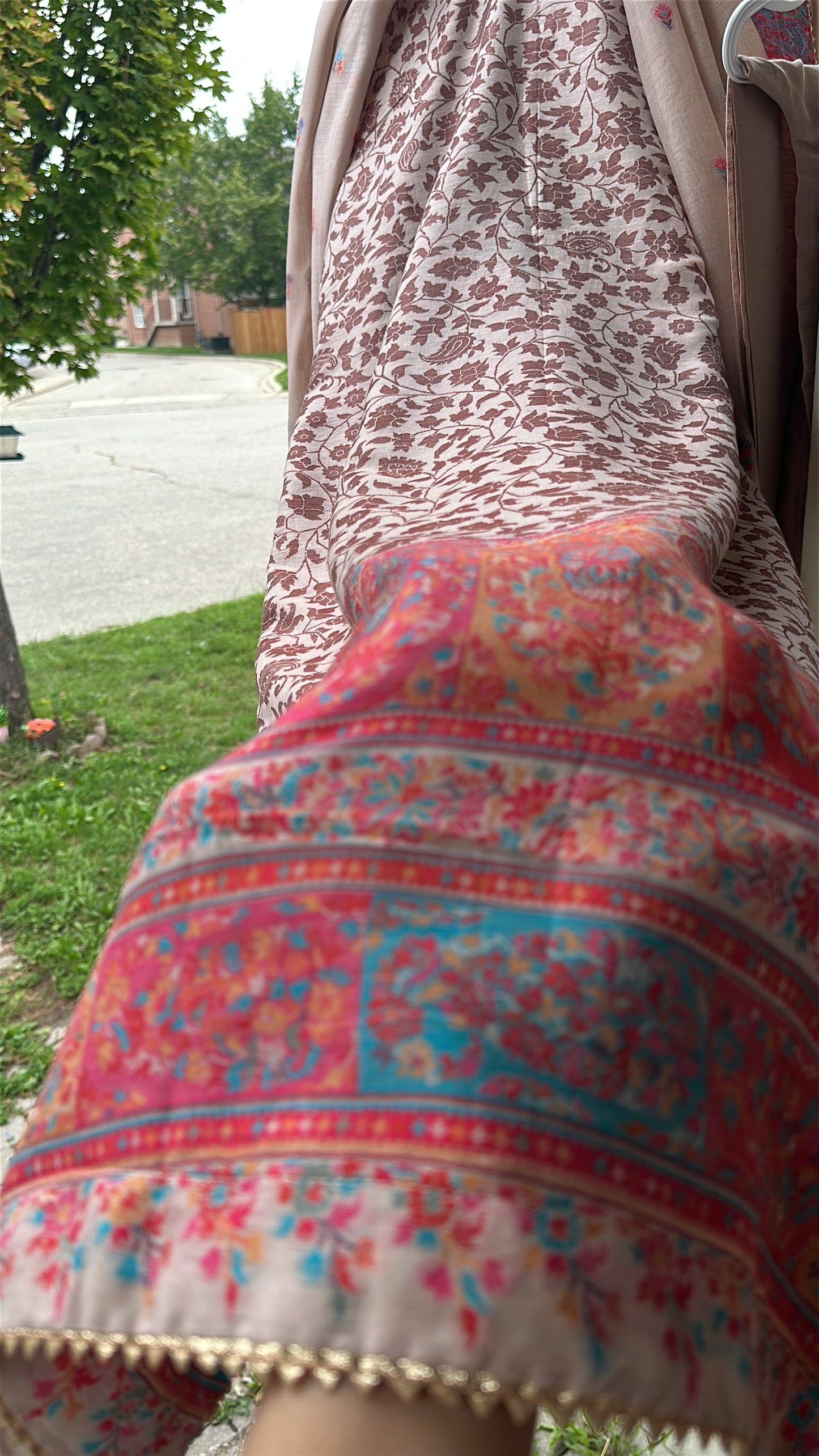 Naqsh-e-Kashmir — Kalamkari Heritage Pashmina Three-Piece Set