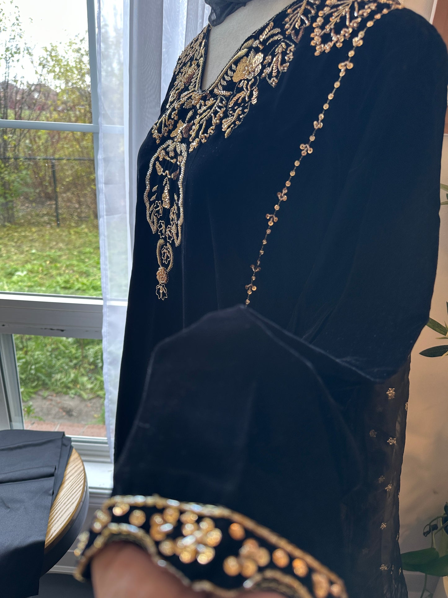 Noir Élysée Velvet – Handworked Luxe Ensemble