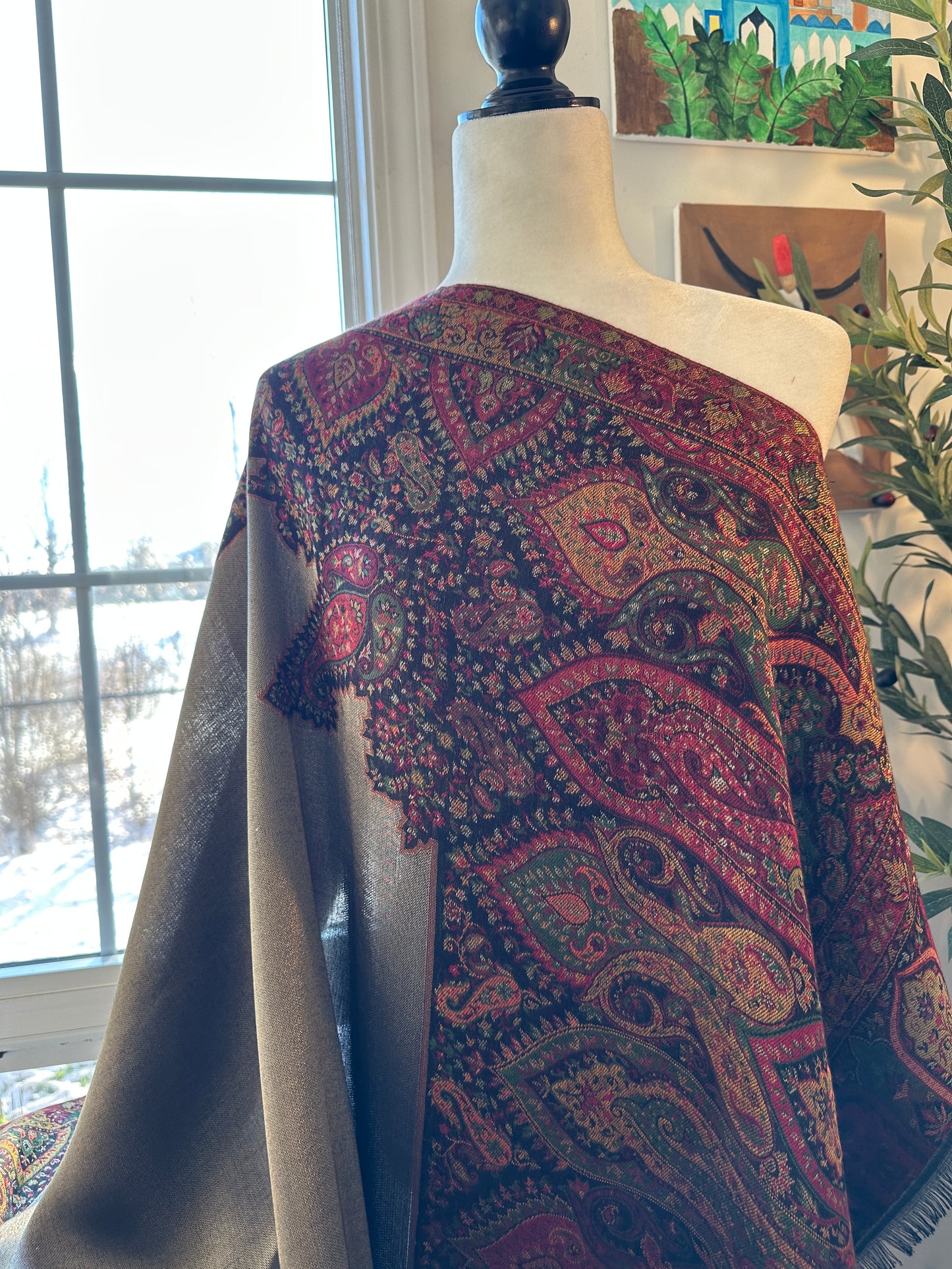 Ruby-Noor Kani – The Jewel-Toned Heritage Shawl