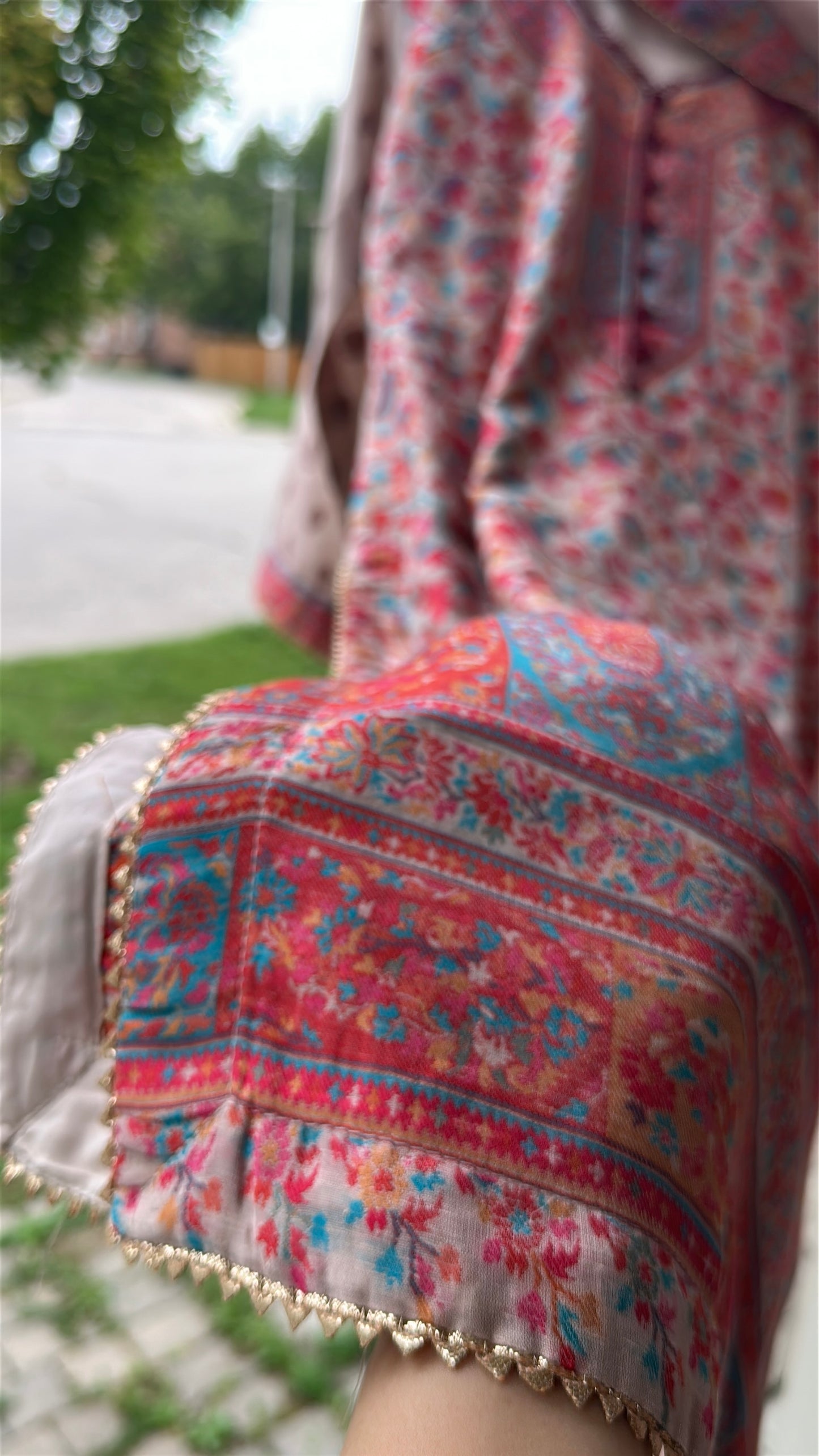 Naqsh-e-Kashmir — Kalamkari Heritage Pashmina Three-Piece Set