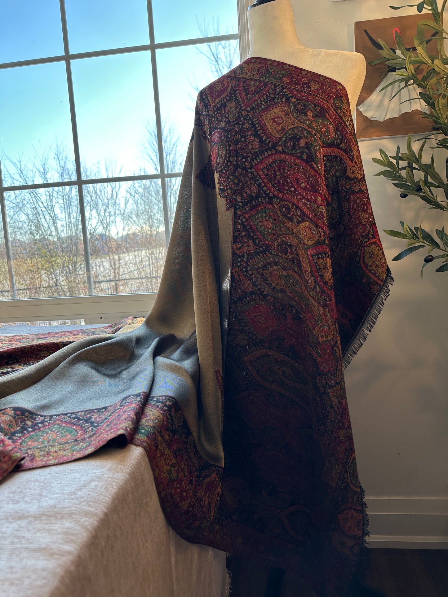 Ruby-Noor Kani – The Jewel-Toned Heritage Shawl