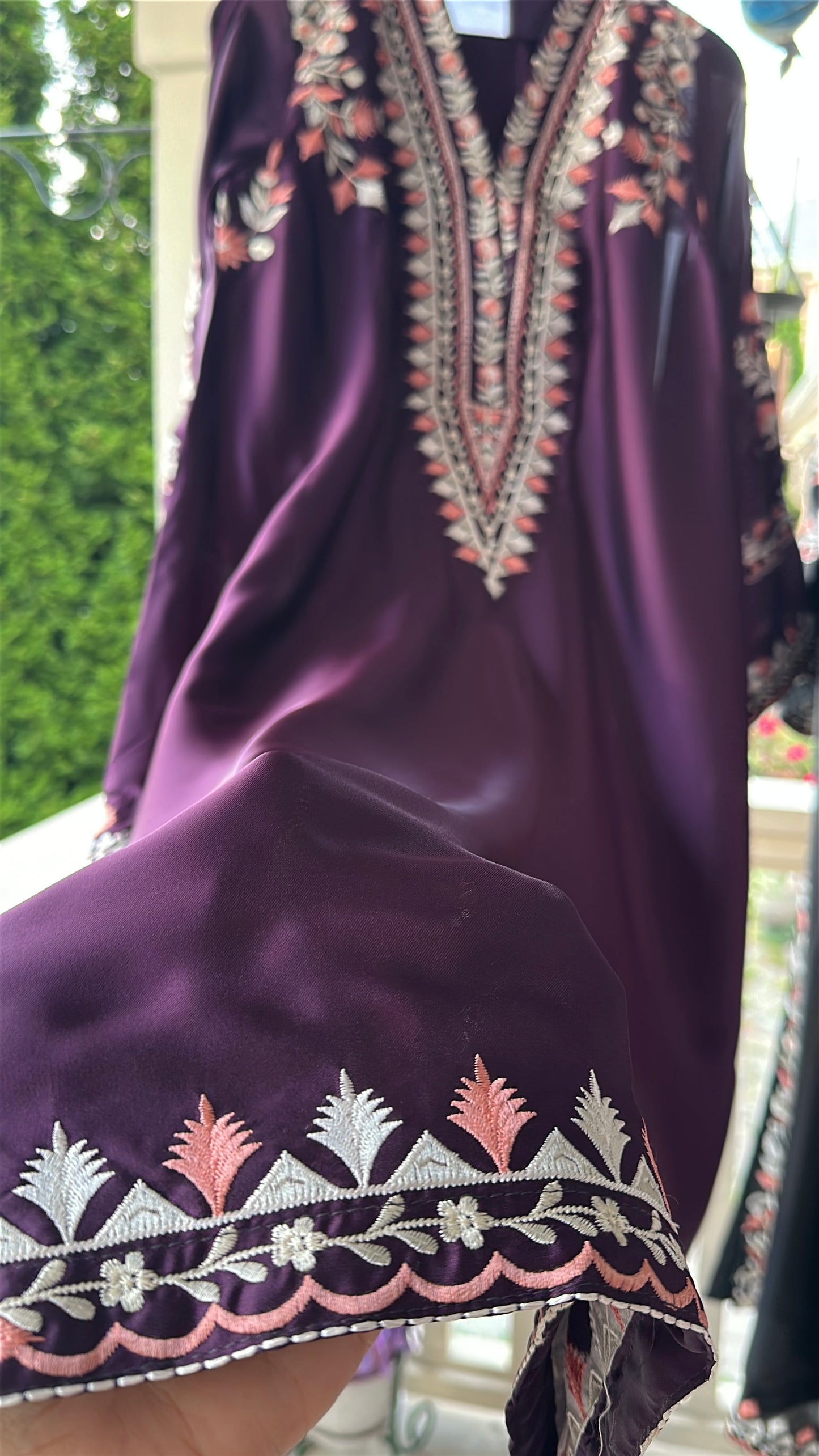 Mehr Mulberry — Embroidered Silk Kaftaan 3-Piece Set