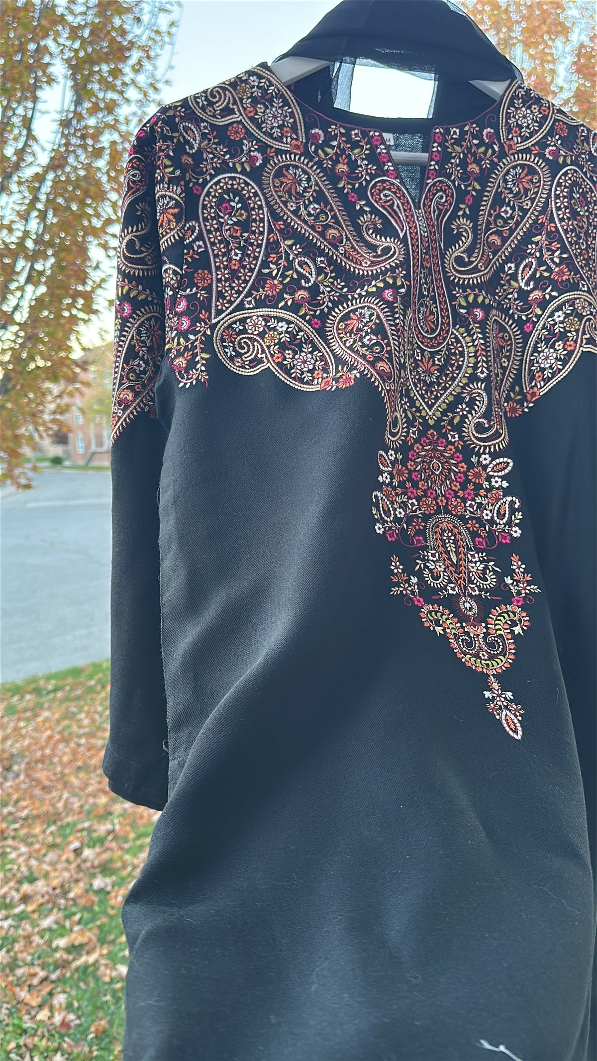 Midnight Bloom / Pure Pashmina Kashmira — 3-Piece Set
