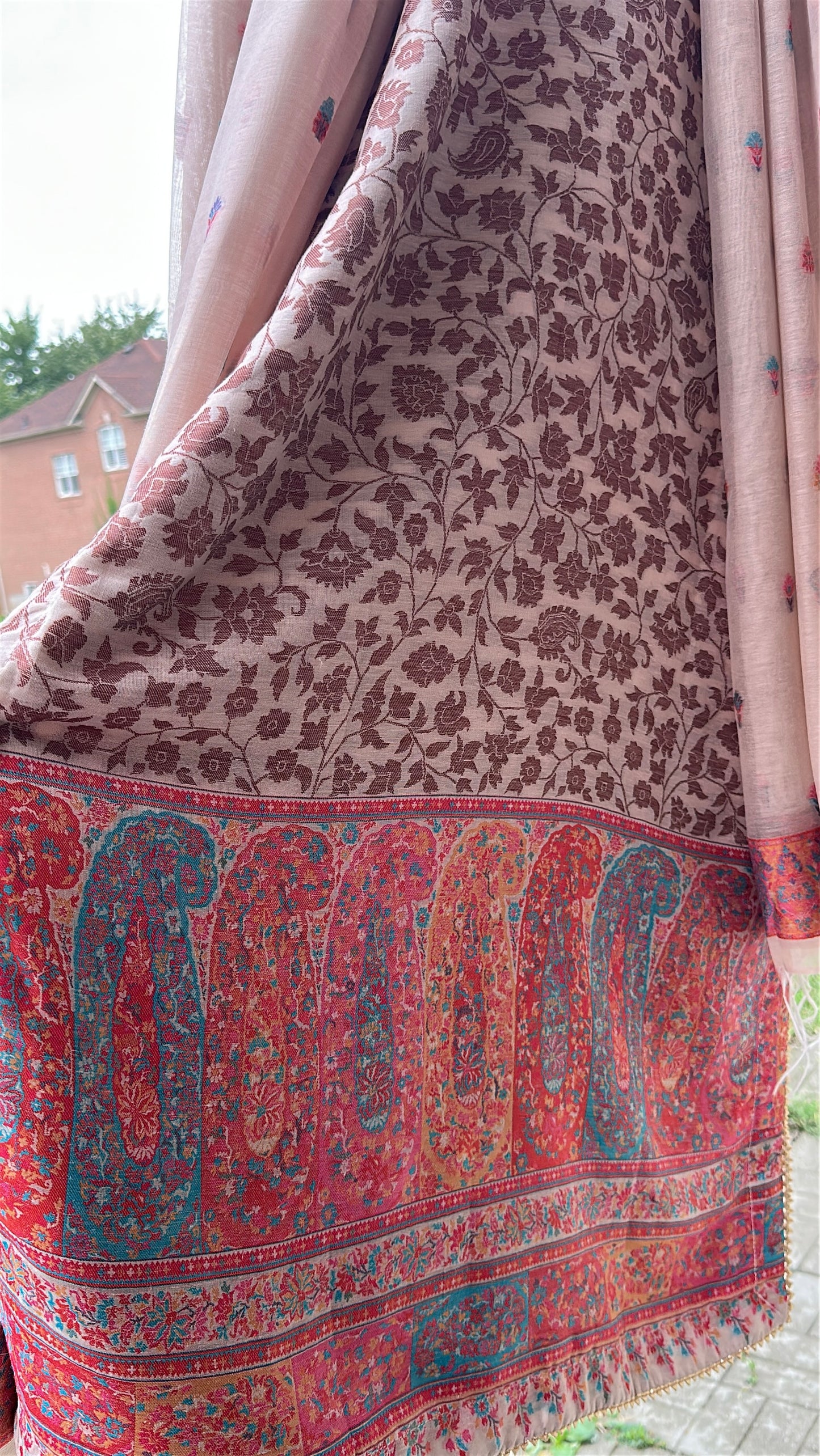 Naqsh-e-Kashmir — Kalamkari Heritage Pashmina Three-Piece Set