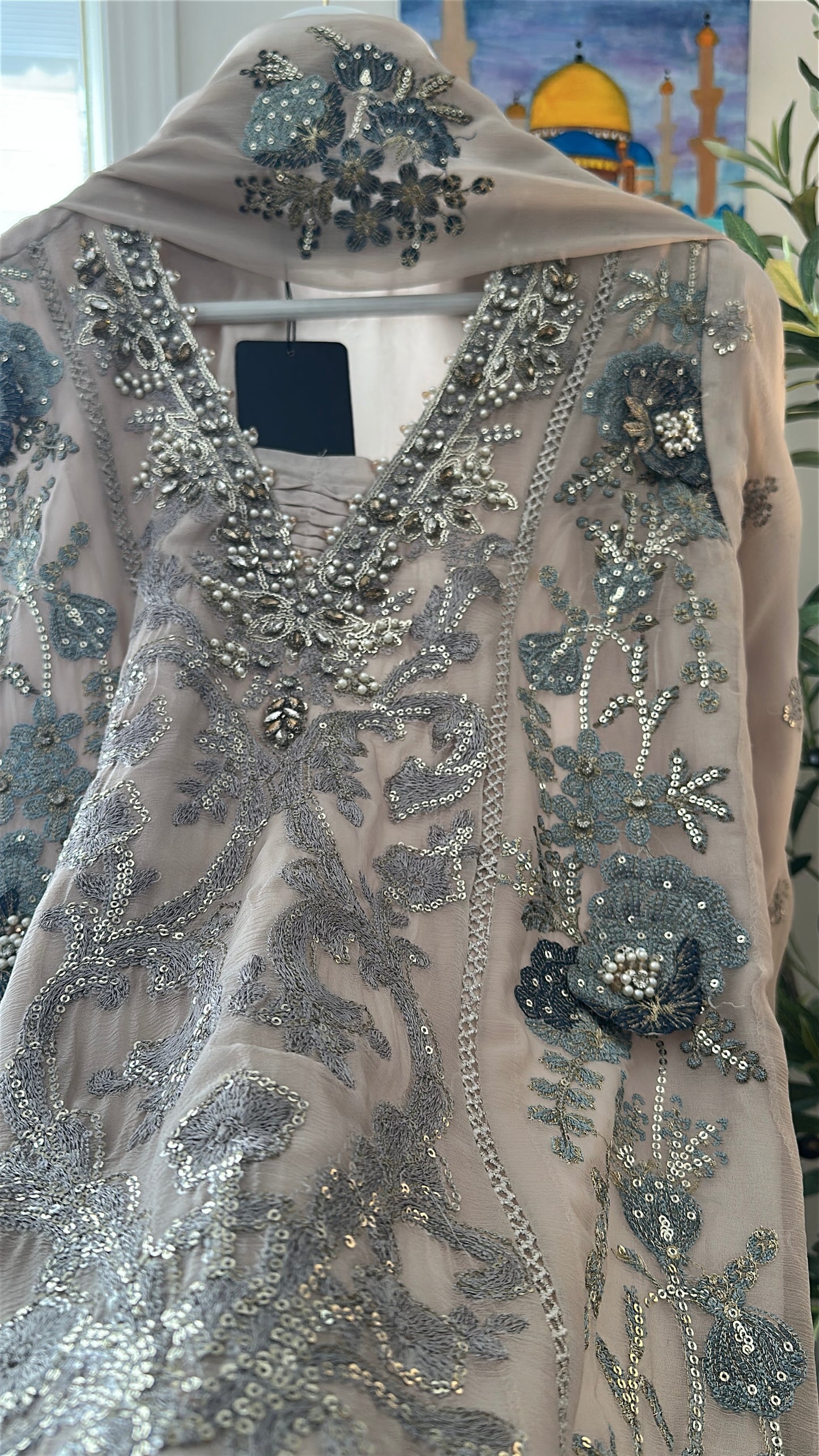 Mink Feroza Élan — Luxury Embellished Chiffon 3-Piece