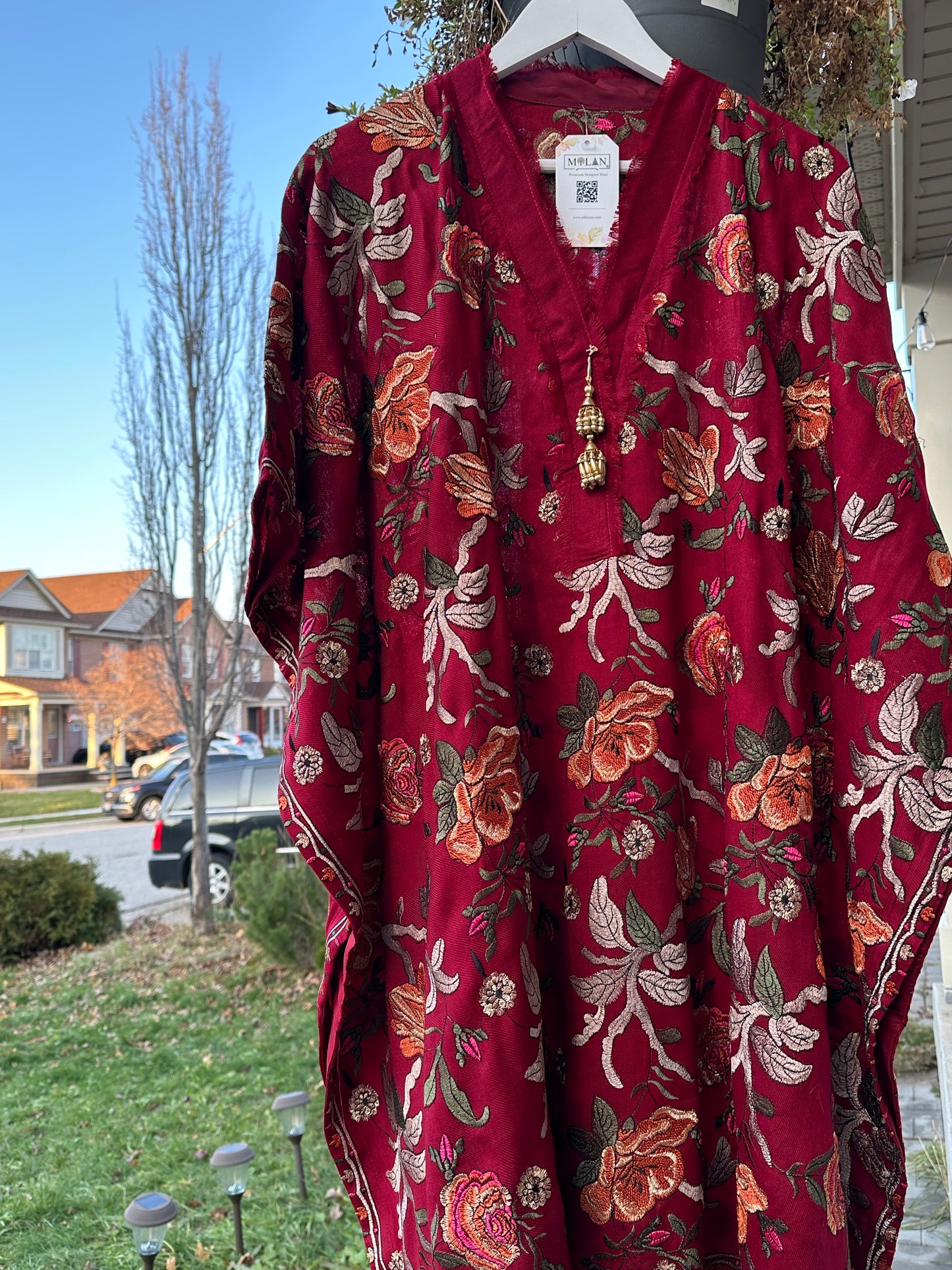Gulab Jal – A Deep Maroon Kaftan