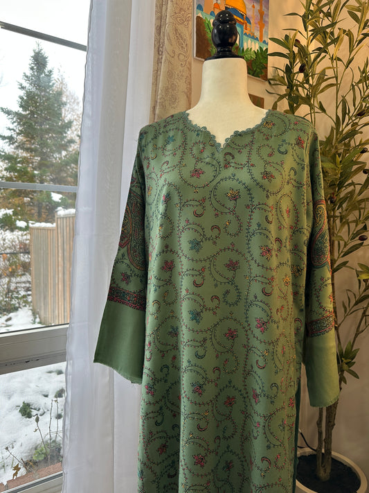 Sabr-e-Sabz – Kalamkari Shawl Shirt