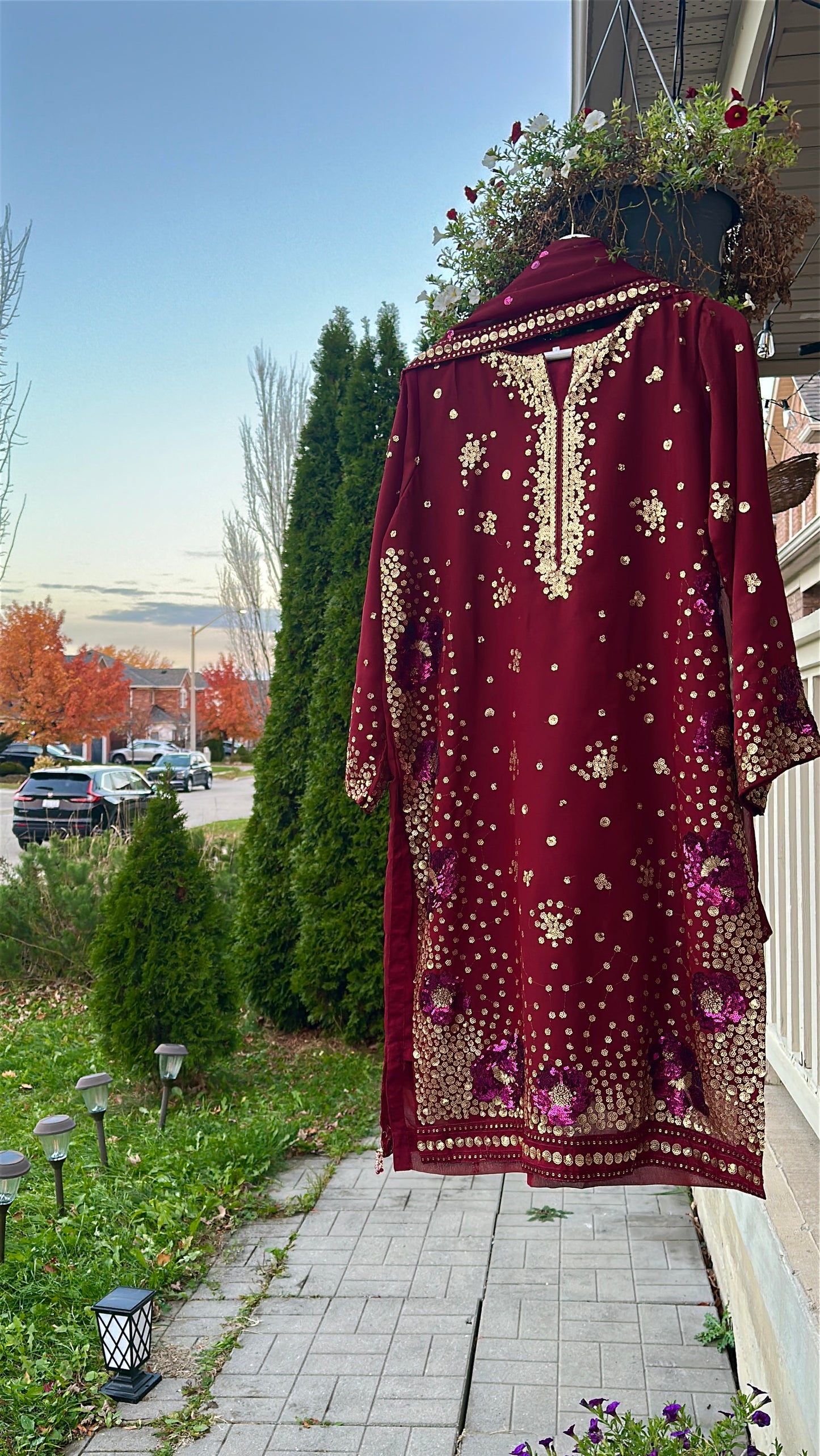 Mehr-e-Maroon – Handcrafted Sequins in Royal Deep Red