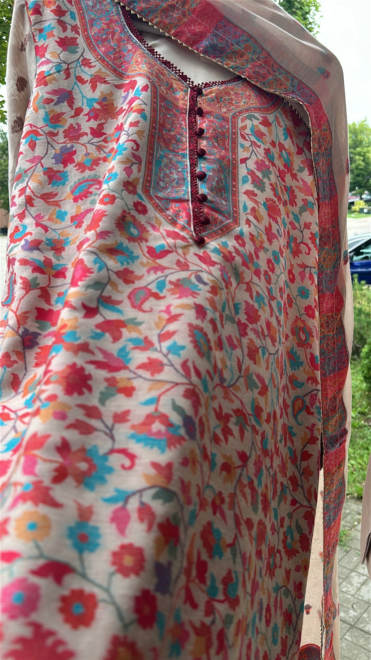 Naqsh-e-Kashmir — Kalamkari Heritage Pashmina Three-Piece Set