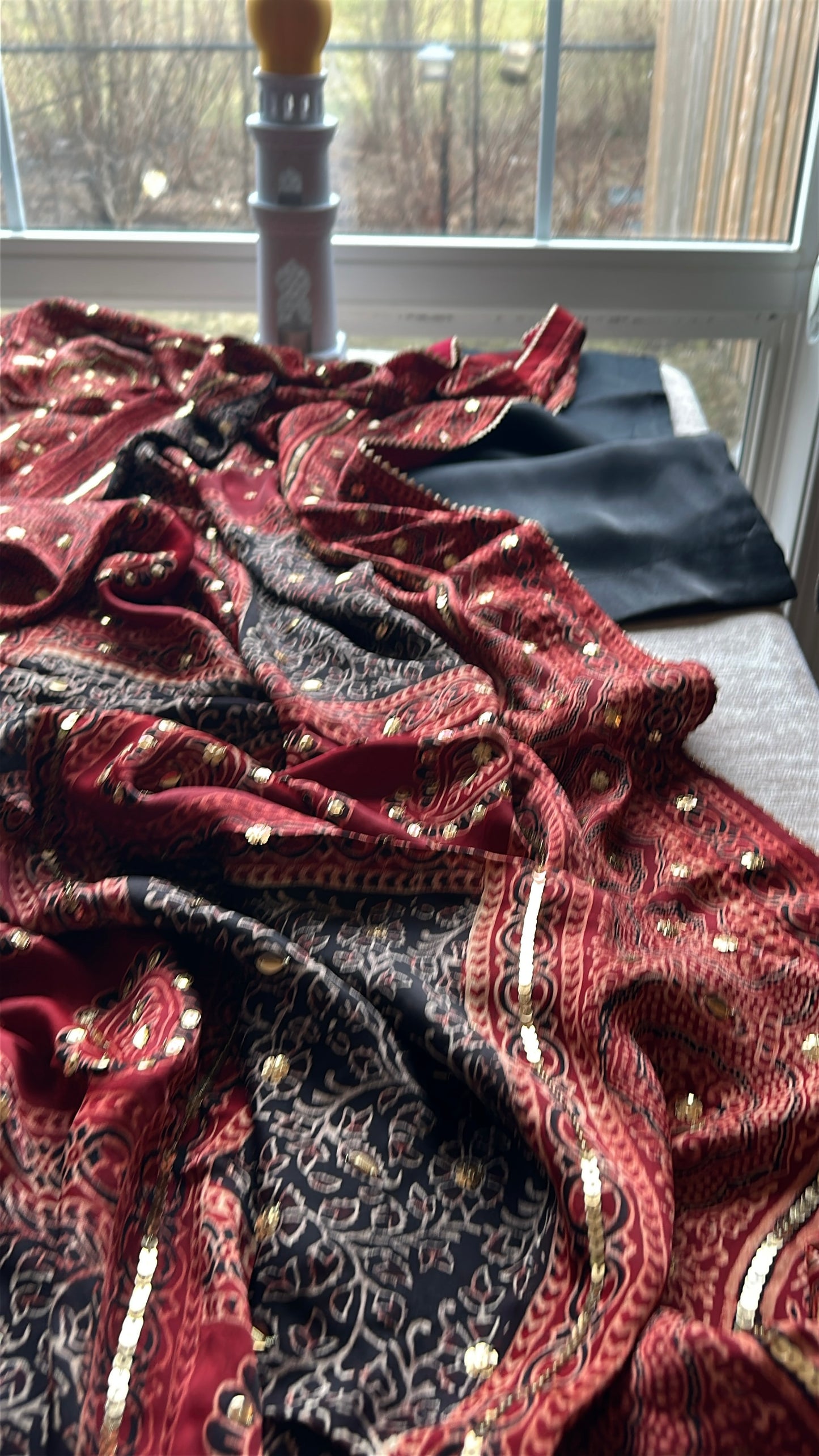 Ajrak Zarqash Noir Élan – Heritage Reimagined