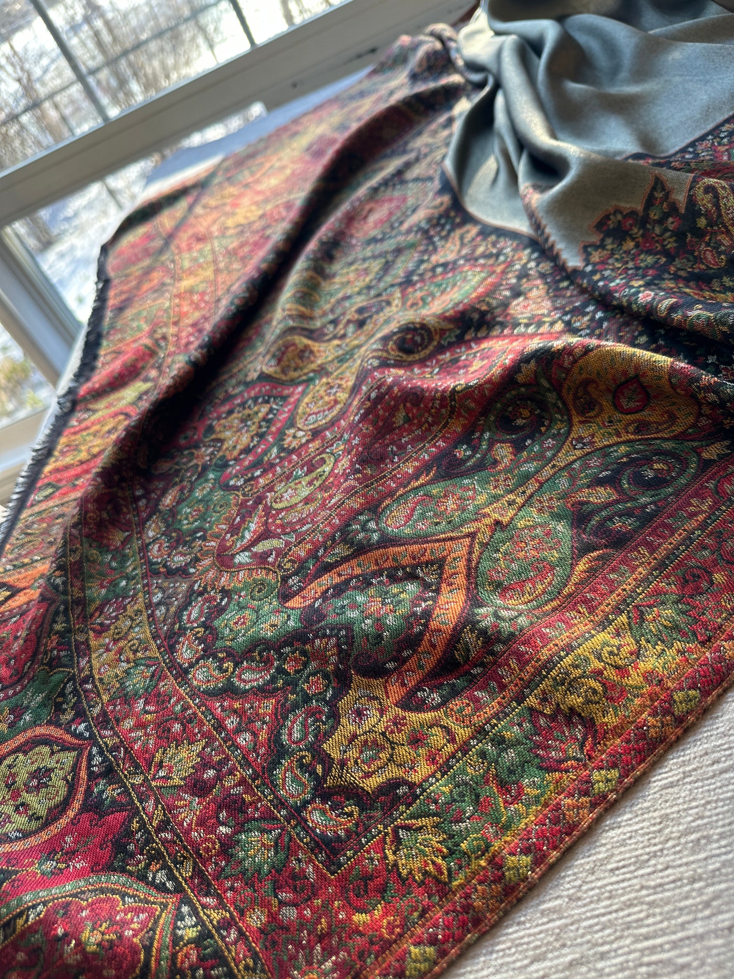 Ruby-Noor Kani – The Jewel-Toned Heritage Shawl