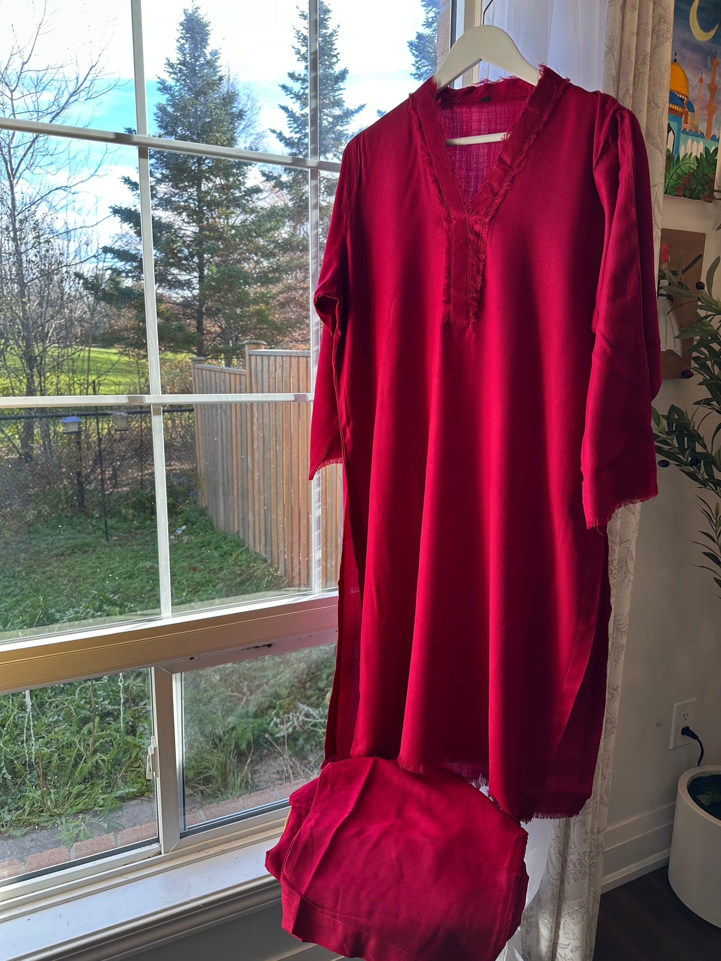 Crimson Ember – Pashmina Cord Set (Red)