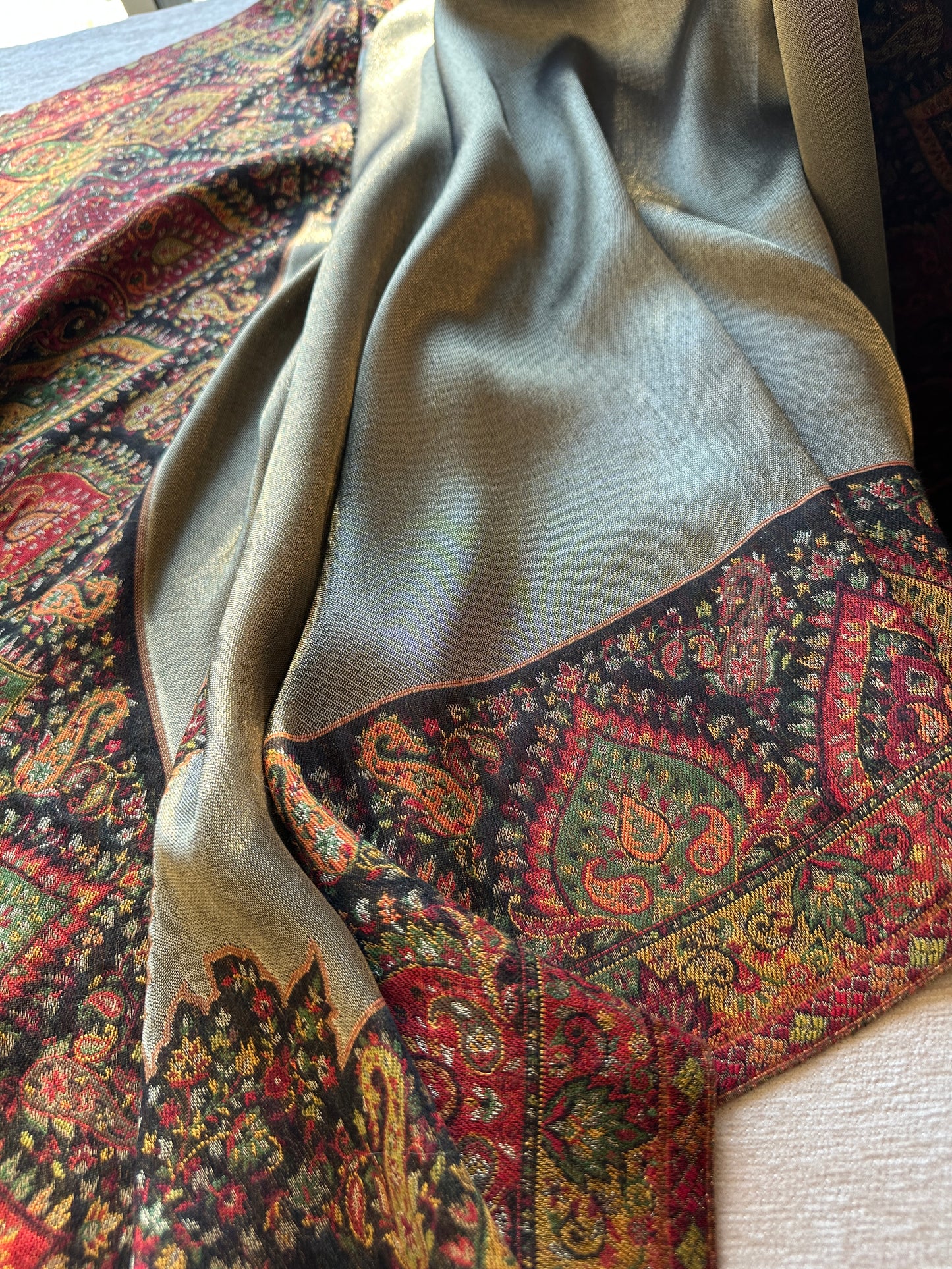 Ruby-Noor Kani – The Jewel-Toned Heritage Shawl