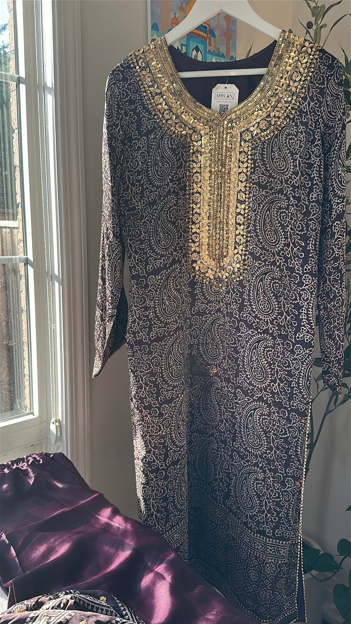Mulberry Neel Zareen - Organic Ajrak