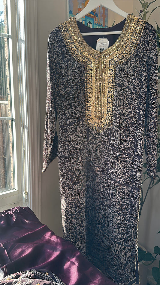 Mulberry Neel Zareen - Organic Ajrak