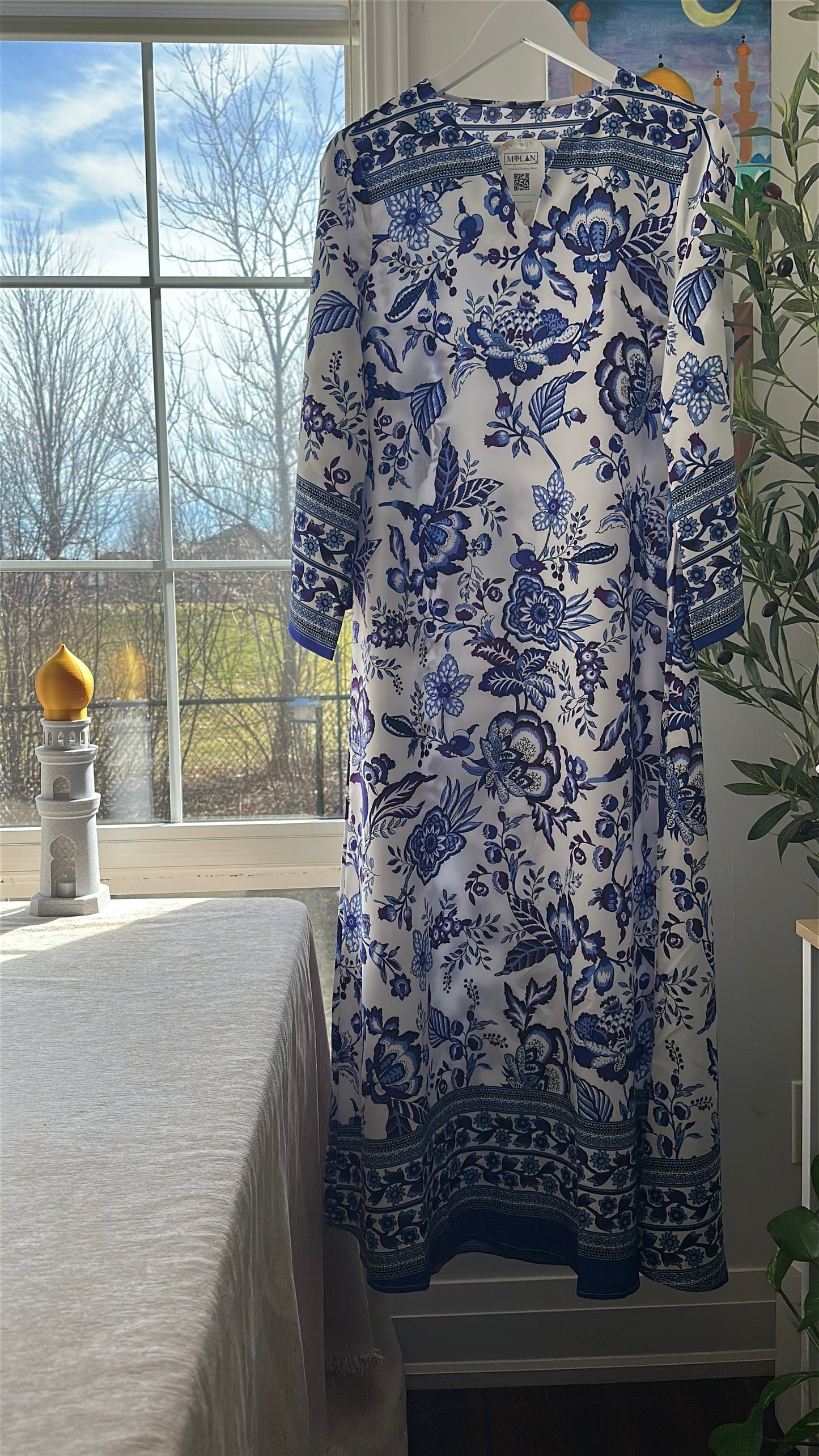 Sapphire Garden – The Silk Statement Dress
