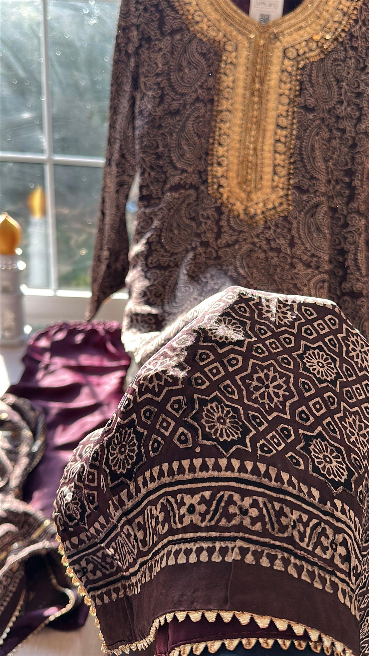Mulberry Neel Zareen - Organic Ajrak