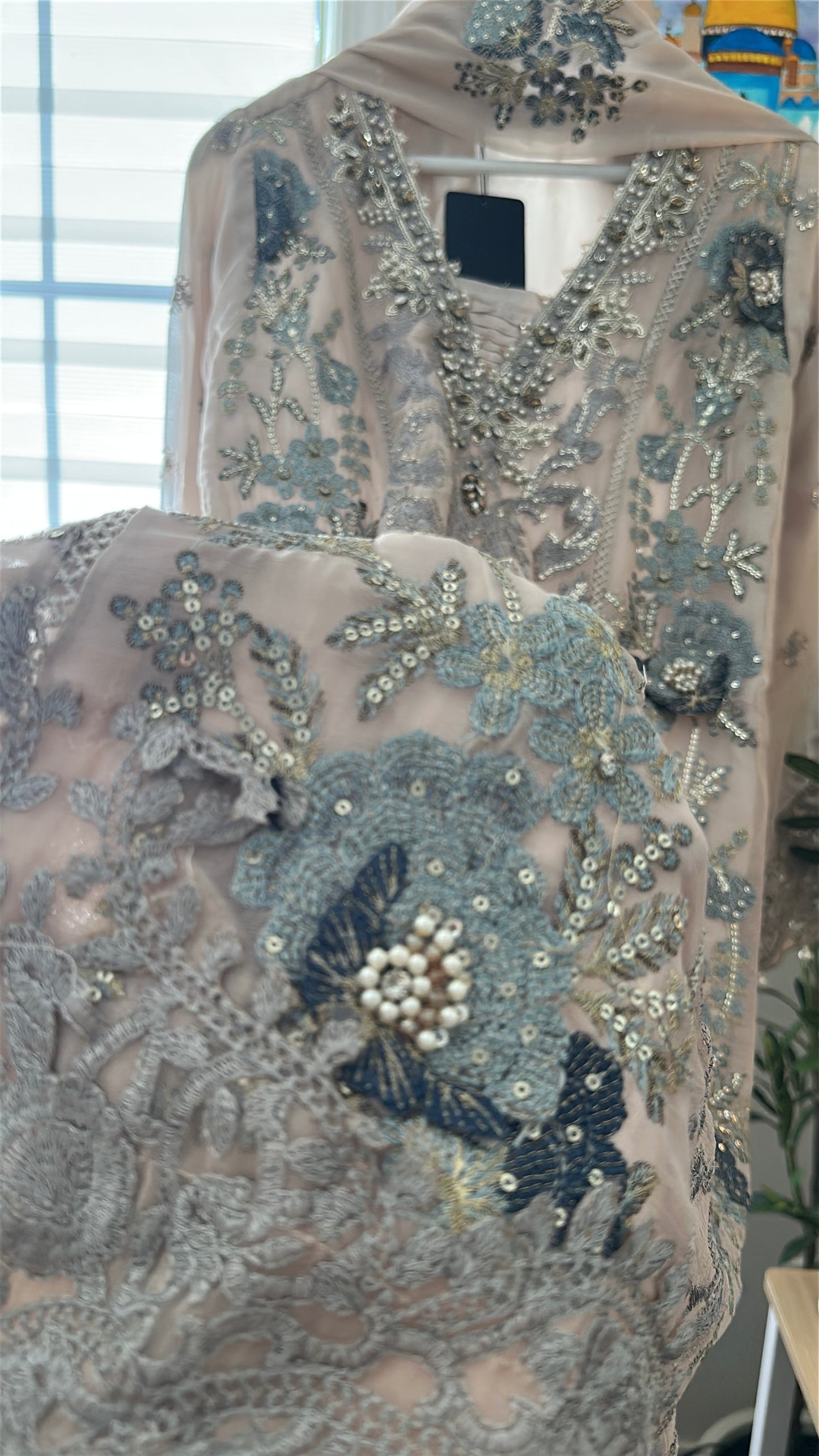 Mink Feroza Élan — Luxury Embellished Chiffon 3-Piece