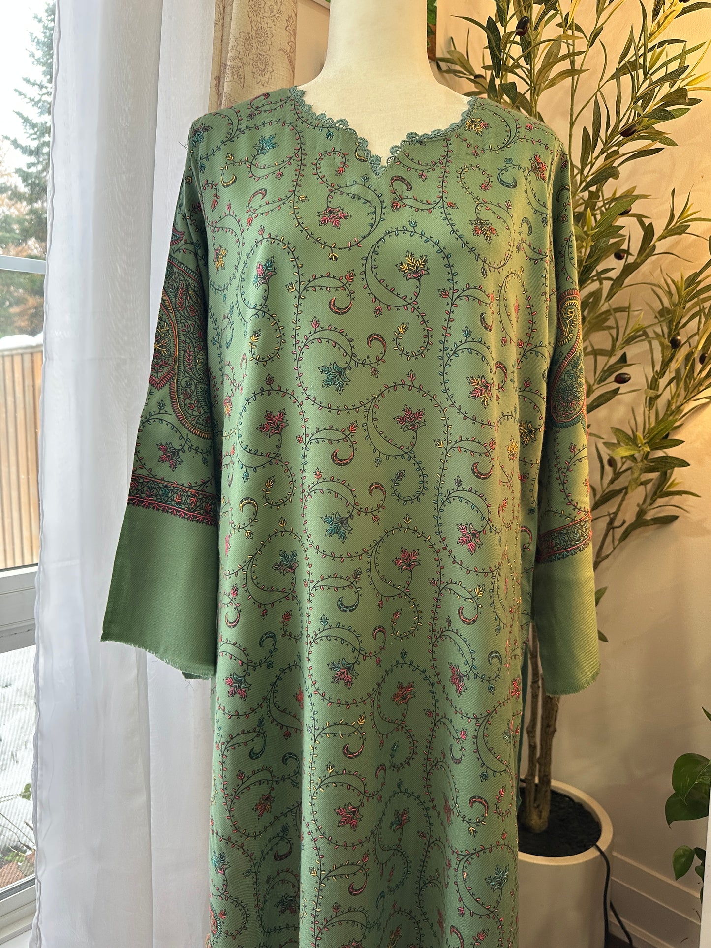 Sabr-e-Sabz – Kalamkari Shawl Shirt