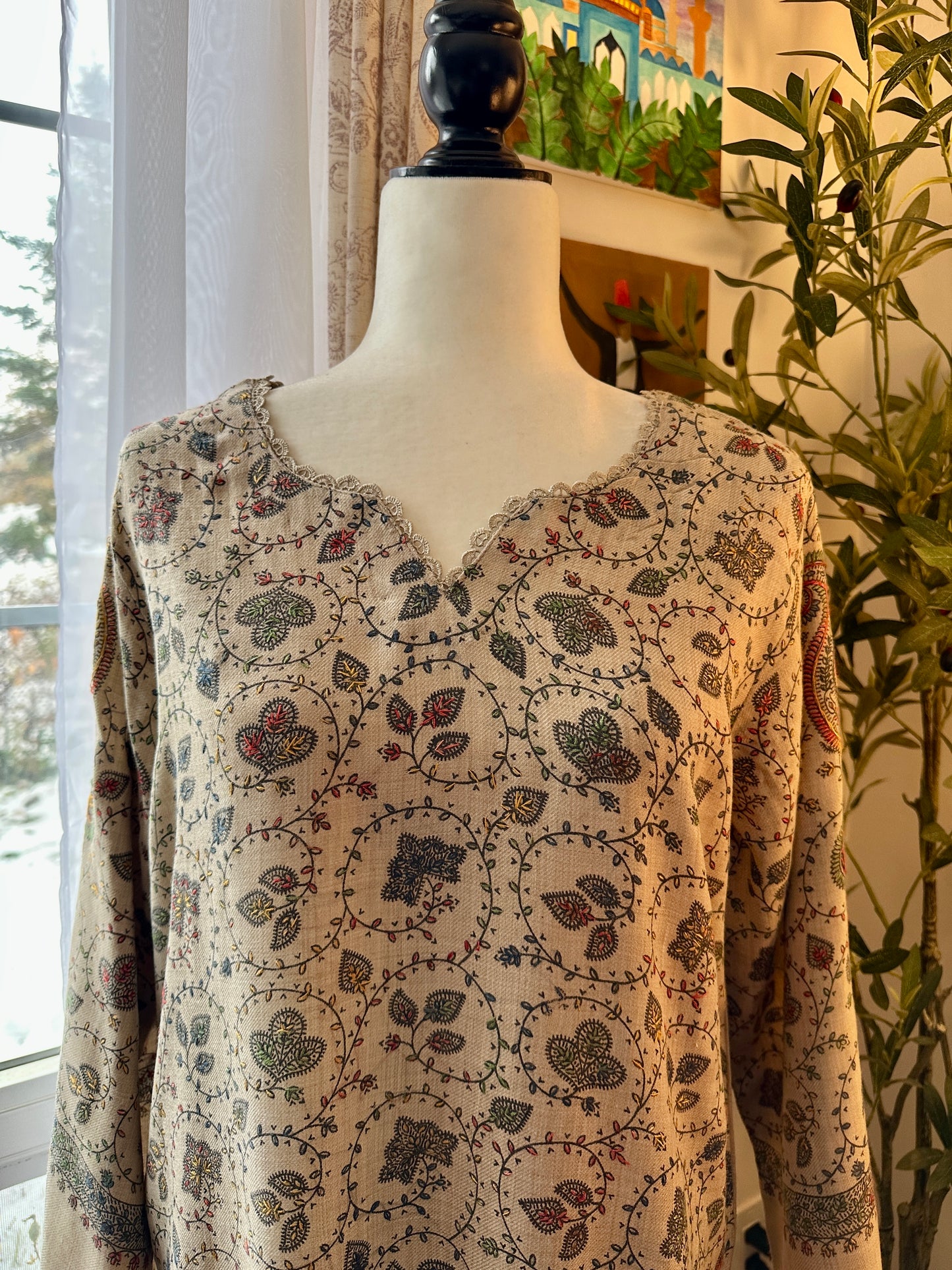 Bagh-e-Kalam – Kalamkari Shawl Shirt