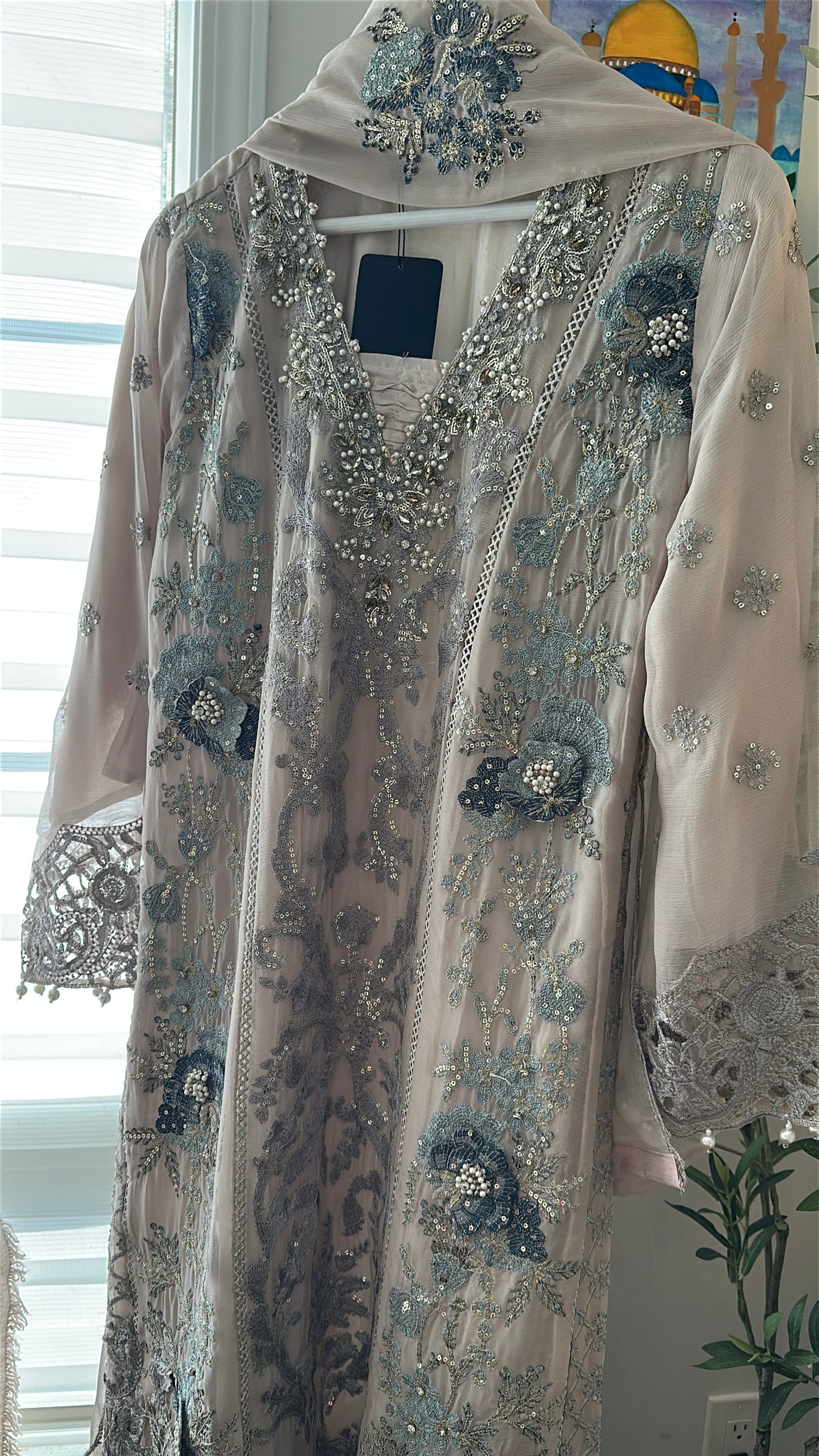 Mink Feroza Élan — Luxury Embellished Chiffon 3-Piece