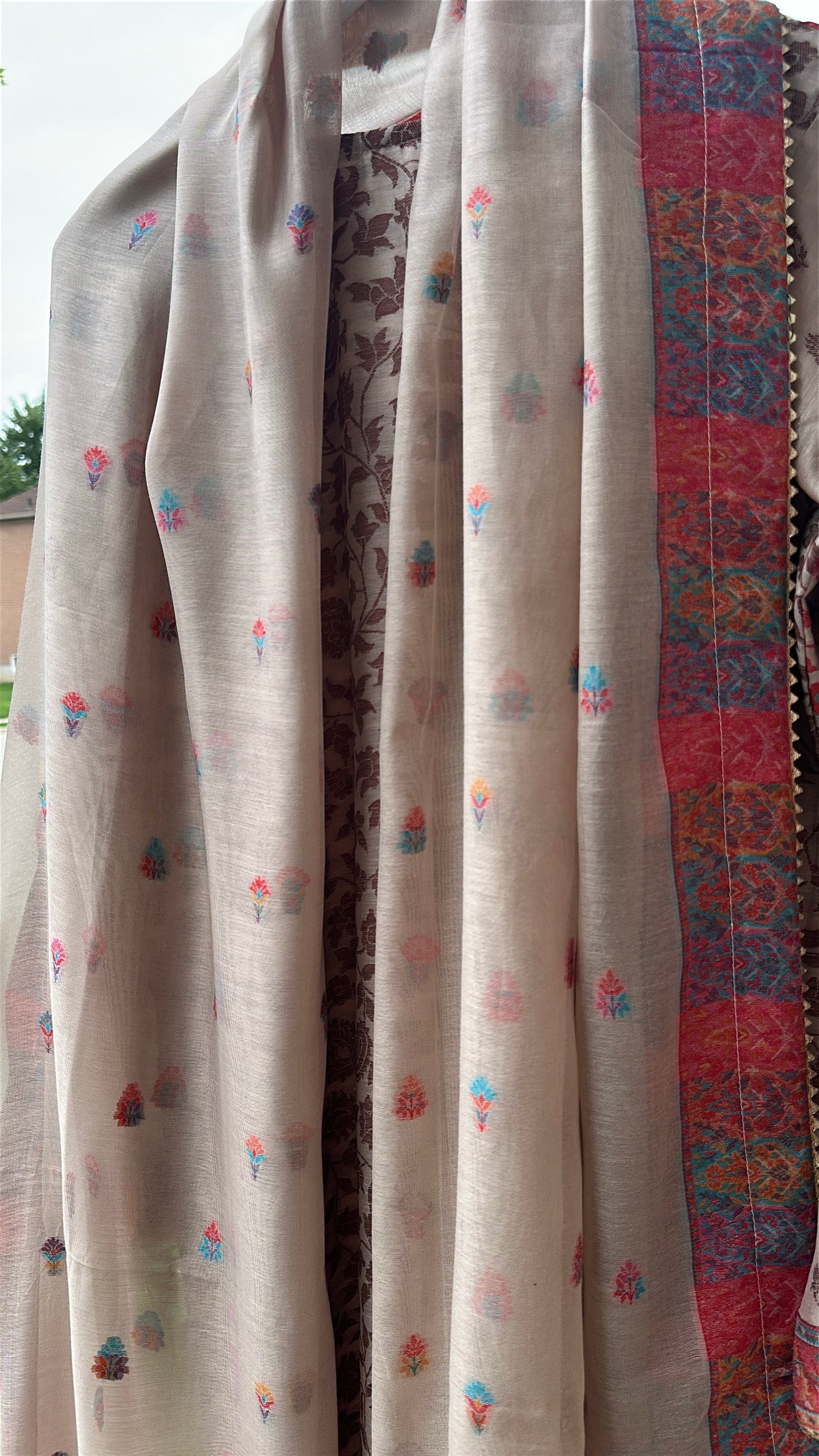 Naqsh-e-Kashmir — Kalamkari Heritage Pashmina Three-Piece Set