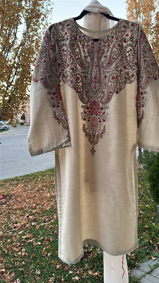 Champagne Rose / Pure Pashmina Kashmira — 3-Piece Set