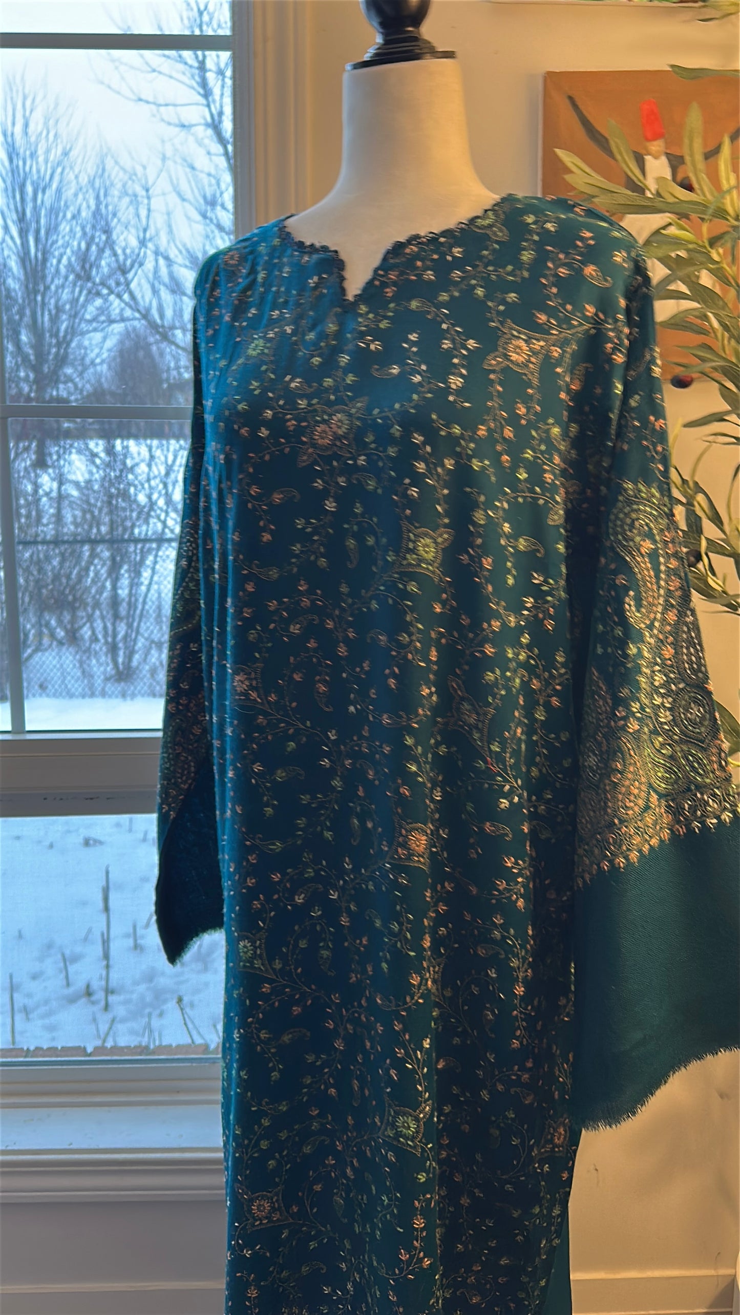 Neelam-e-Kalam – Pashmina Long Shawl Shirt