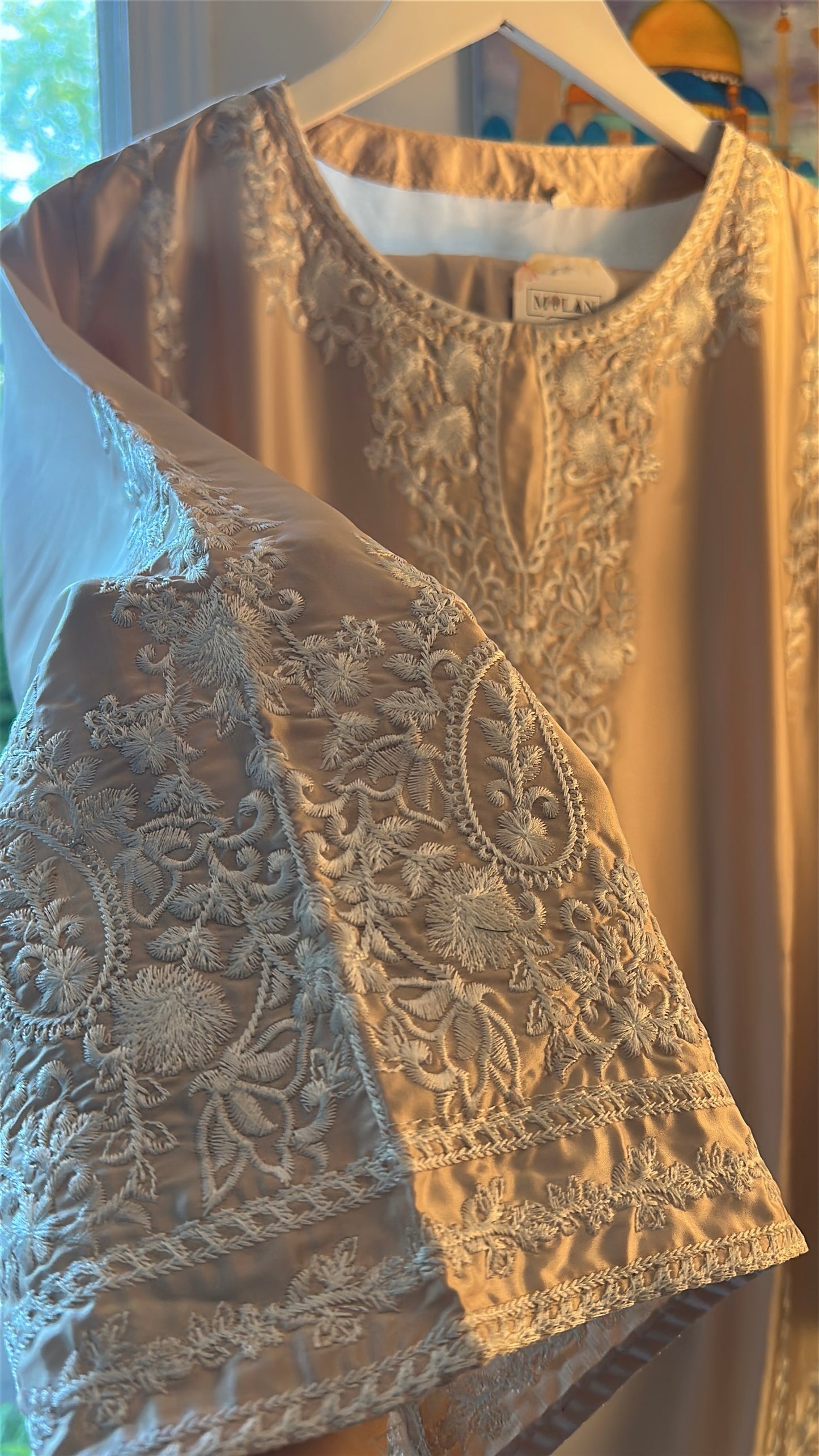 Mink Ivory Élan — Embroidered Silk 2-Piece Set