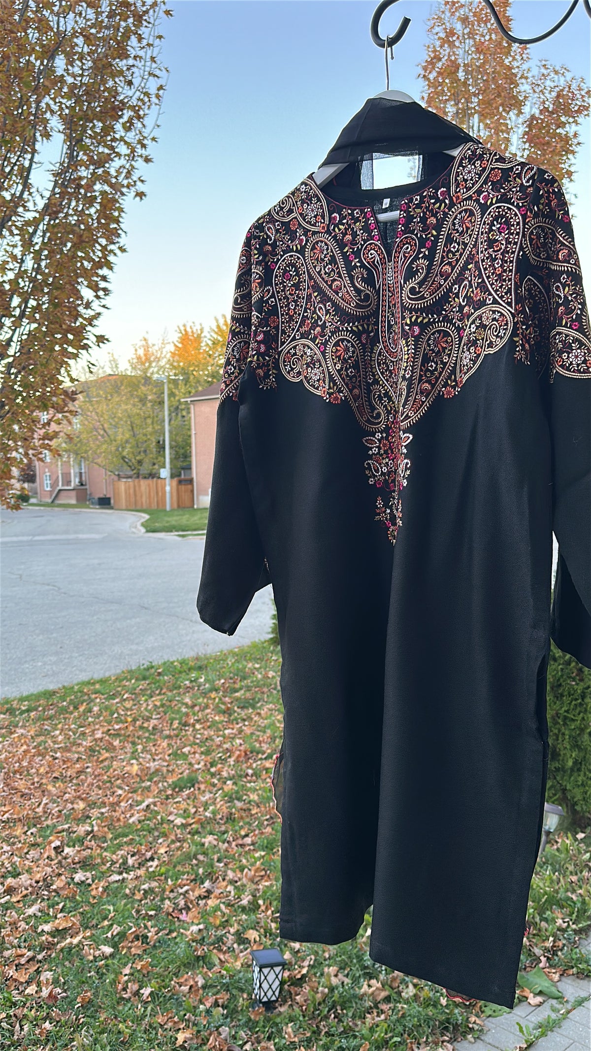 Midnight Bloom / Pure Pashmina Kashmira — 3-Piece Set