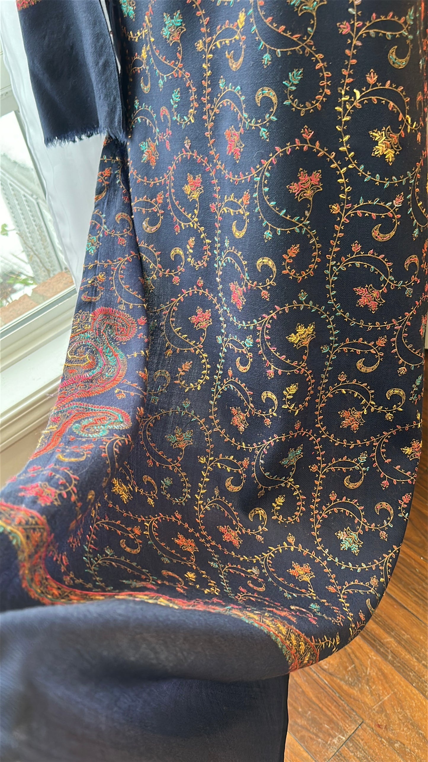 Noor-e-Neelam – Kalamkari Shawl Shirt